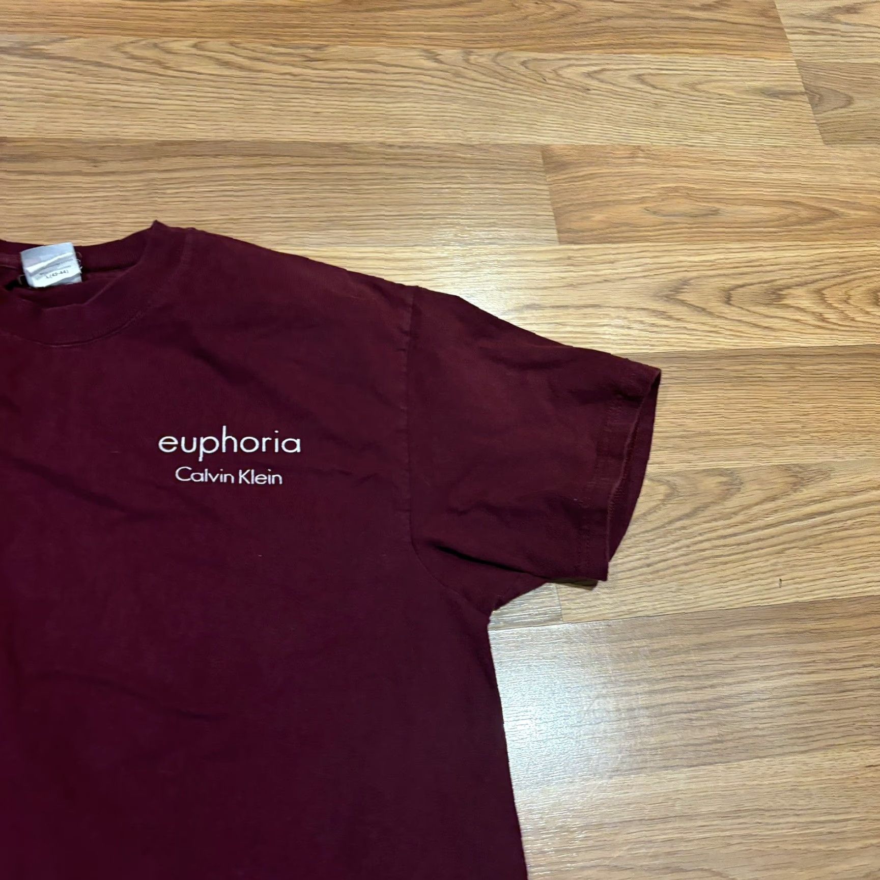Calvin Klein VINTAGE Calvin Klein Euphoria T-Shirt Maroon Short Sleeve Crew Neck Beefy Tag Mens L Size US L / EU 52-54 / 3 - 5 Thumbnail