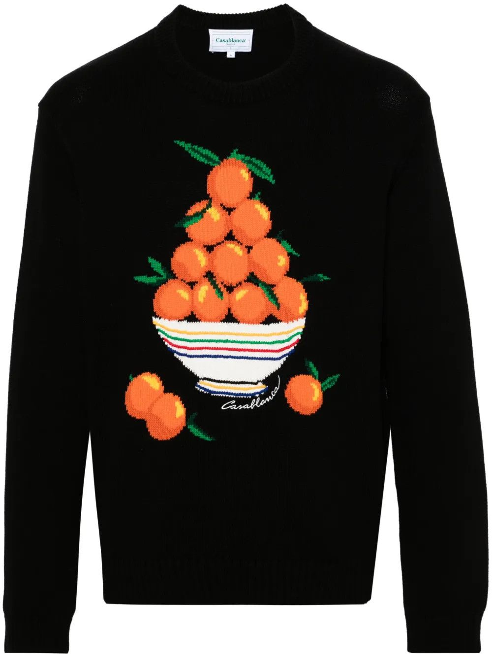 o1mle0326 Pyramide Intarsia Jumper Sweater in Black