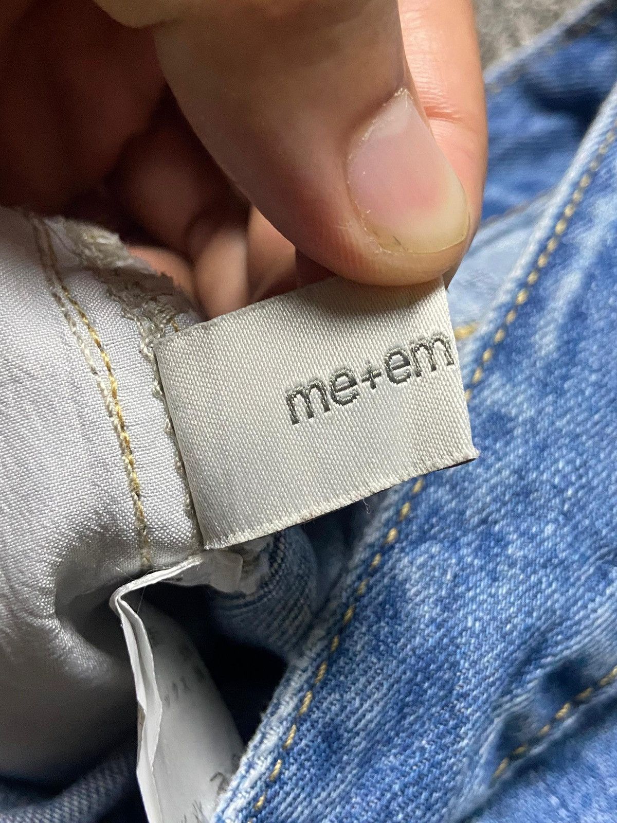 Japanese Brand Me+Emselect Brand Two Tone Ripped Wide Leg Jeans (153) Size US 26 / EU 42 - 3 Thumbnail