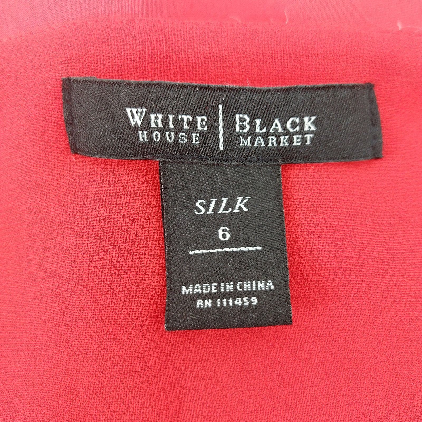 White House Black Market White House Black Market Silk Red Top Studded Sleeves Sz 6 Size M / US 6-8 / IT 42-44 - 7 Thumbnail
