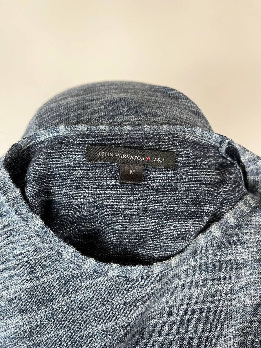 Designer × John Varvatos John Varvatos Mens Sweater Linen Cotton Blend Grunge (0336) Size US M / EU 48-50 / 2 - 7 Thumbnail