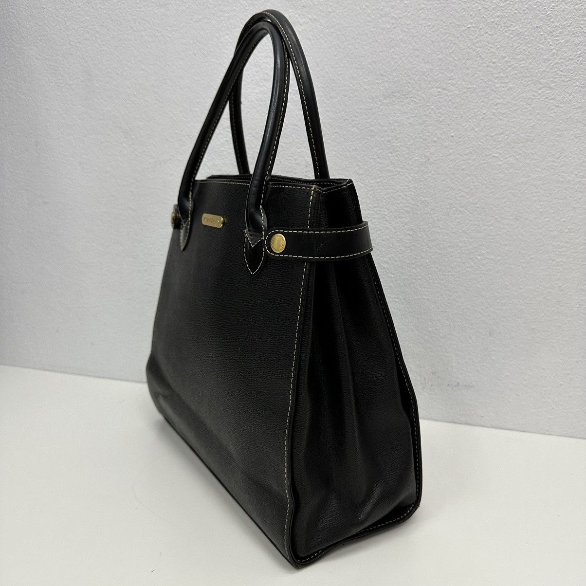 Burberry ‼️YES‼️ AUTHENTIC BURBERRY BLACK CALFSKIN LEATHER HANDBAG Size ONE SIZE - 5 Thumbnail