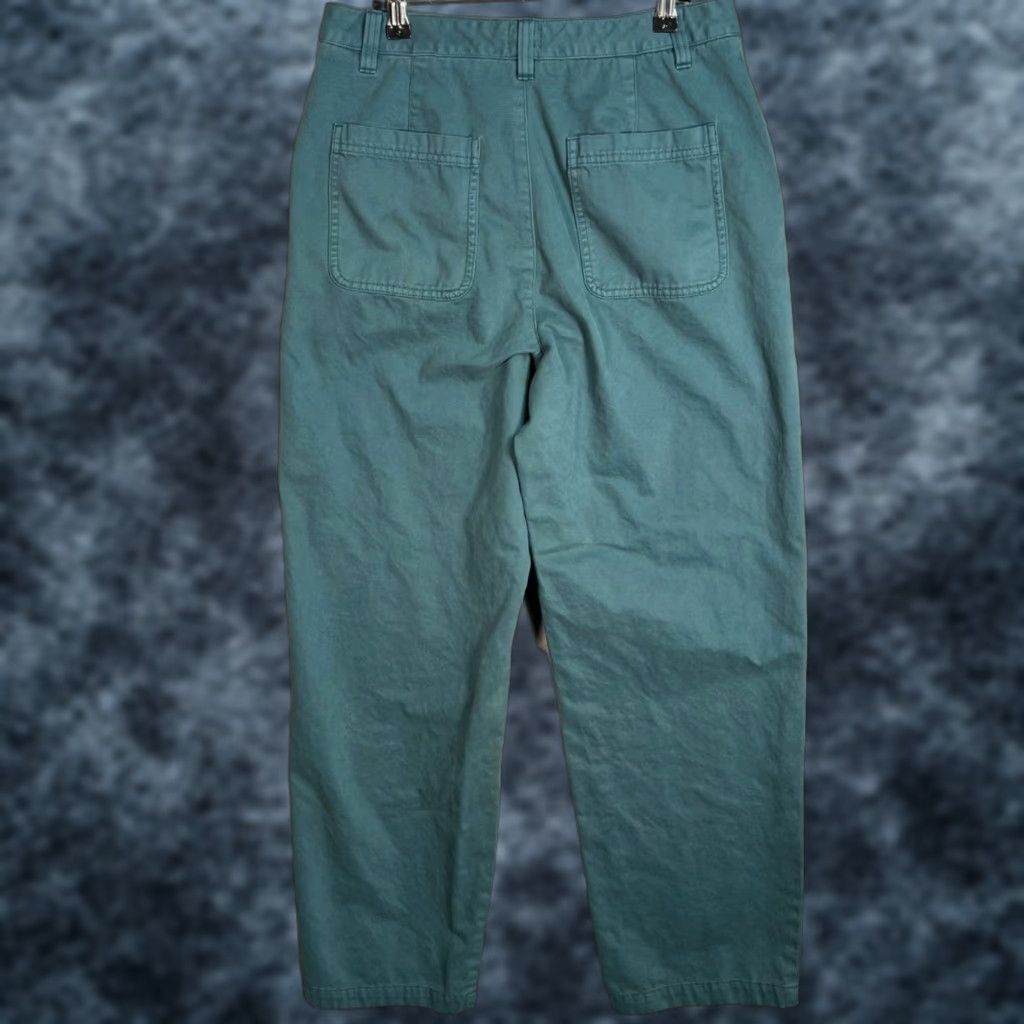 Vintage Sunday Best Womens Pants Straight Leg 10 Blue Organic Cotton Chino Casual Vintage: No Size 32" / US 10 / IT 46 - 1 Thumbnail