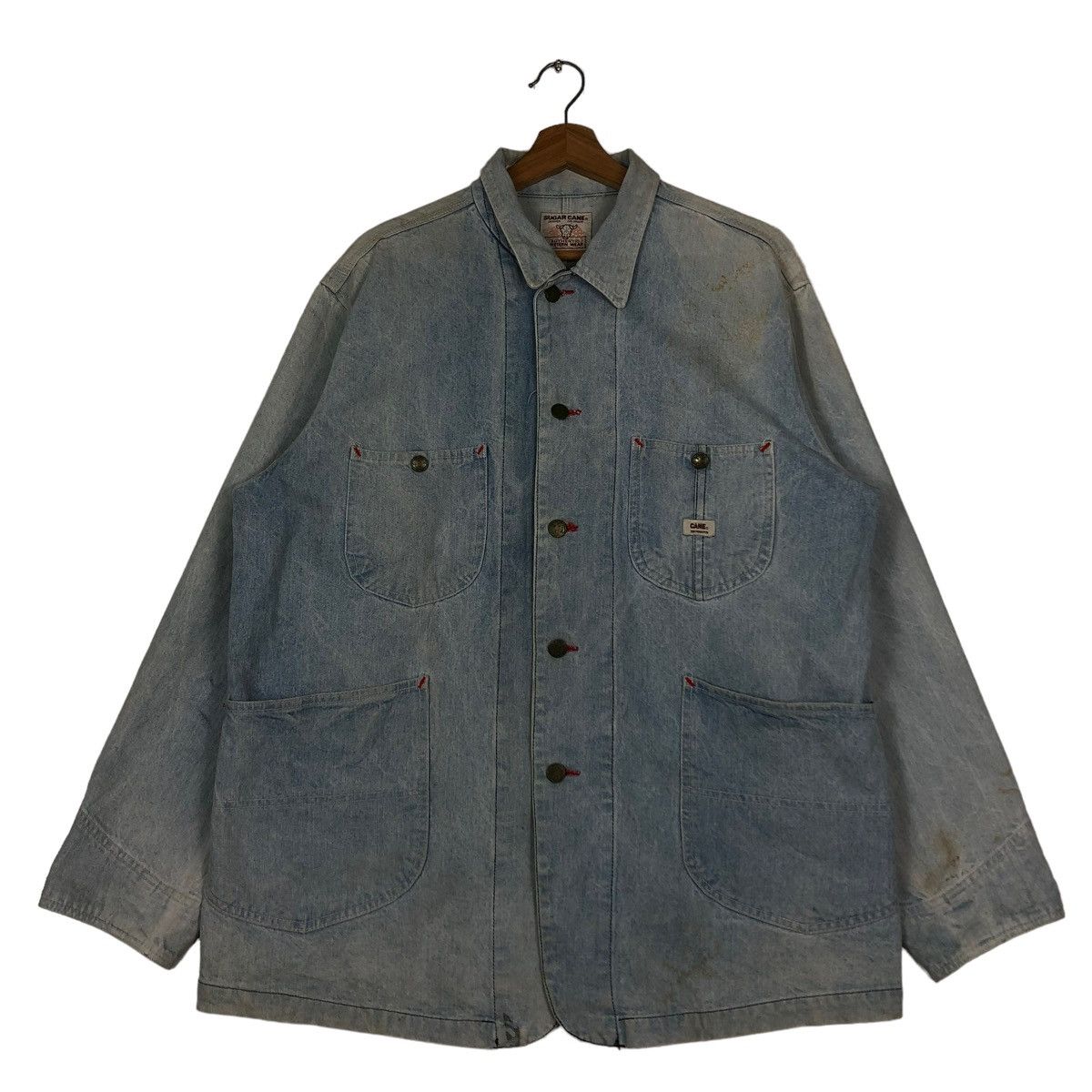 Sugar Cane 🔥VINTAGE DENIM CHORE JACKET SUGAR CANE WESTERN WEAR USA Size US L / EU 52-54 / 3 - 1 Thumbnail