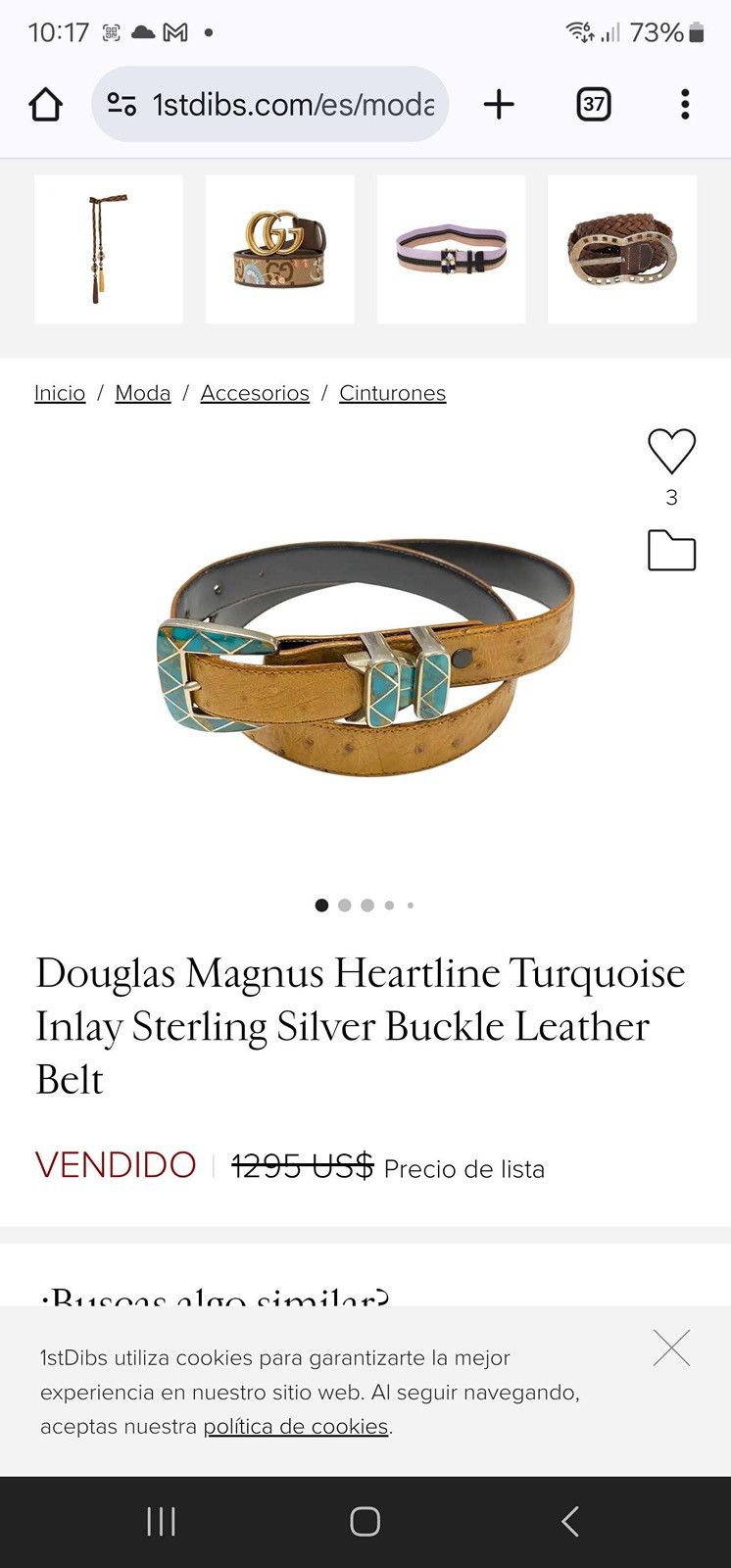 Designer Heartline Santa Fe Silver Belt Size 36 - 9 Thumbnail