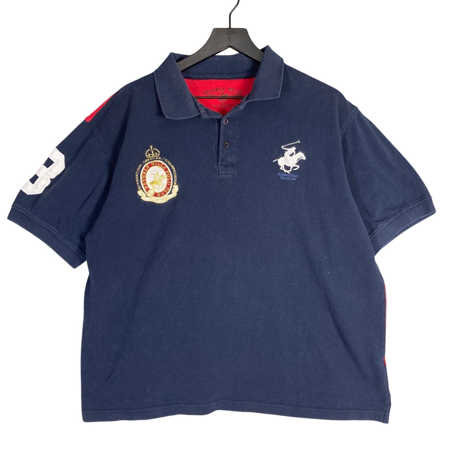 Beverly Hills Polo Club Beverly Hills Polo Club Men’s Rugby Polo Shirt Navy Red XL Size US XL / EU 56 / 4 - 1 Thumbnail
