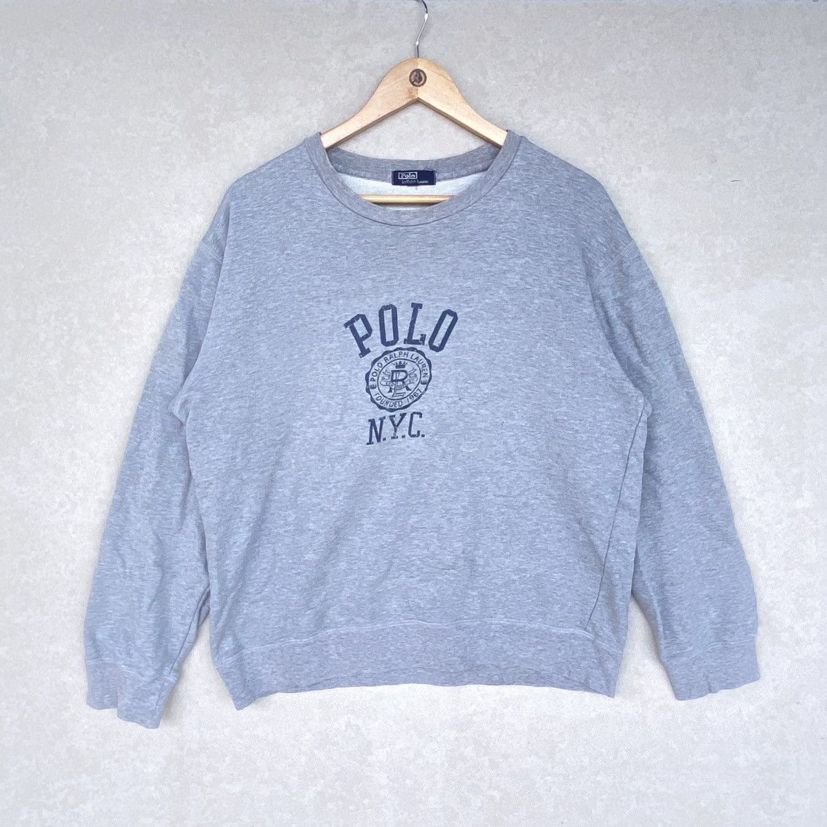Other Vintage Polo by Ralph Lauren Printed Crewneck Light Gray Size US M / EU 48-50 / 2 - 1 Thumbnail