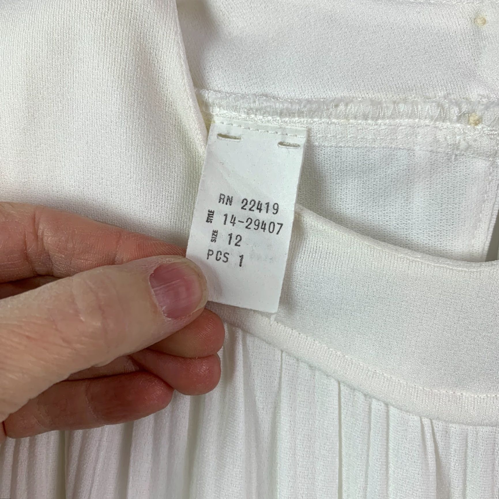 Vintage VINTAGE White Polyester Pleated Flowy Tiered Ethereal Dress Size 12 Size XL / US 12-14 / IT 48-50 - 4 Thumbnail
