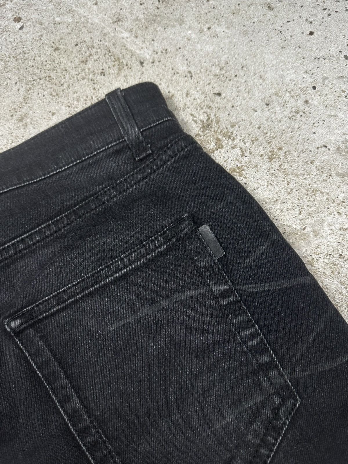 Saint Laurent Paris Saint Laurent Paris SS20 Black ‘D21’ Waxed Whiskers Skinny Size US 29 - 24 Thumbnail