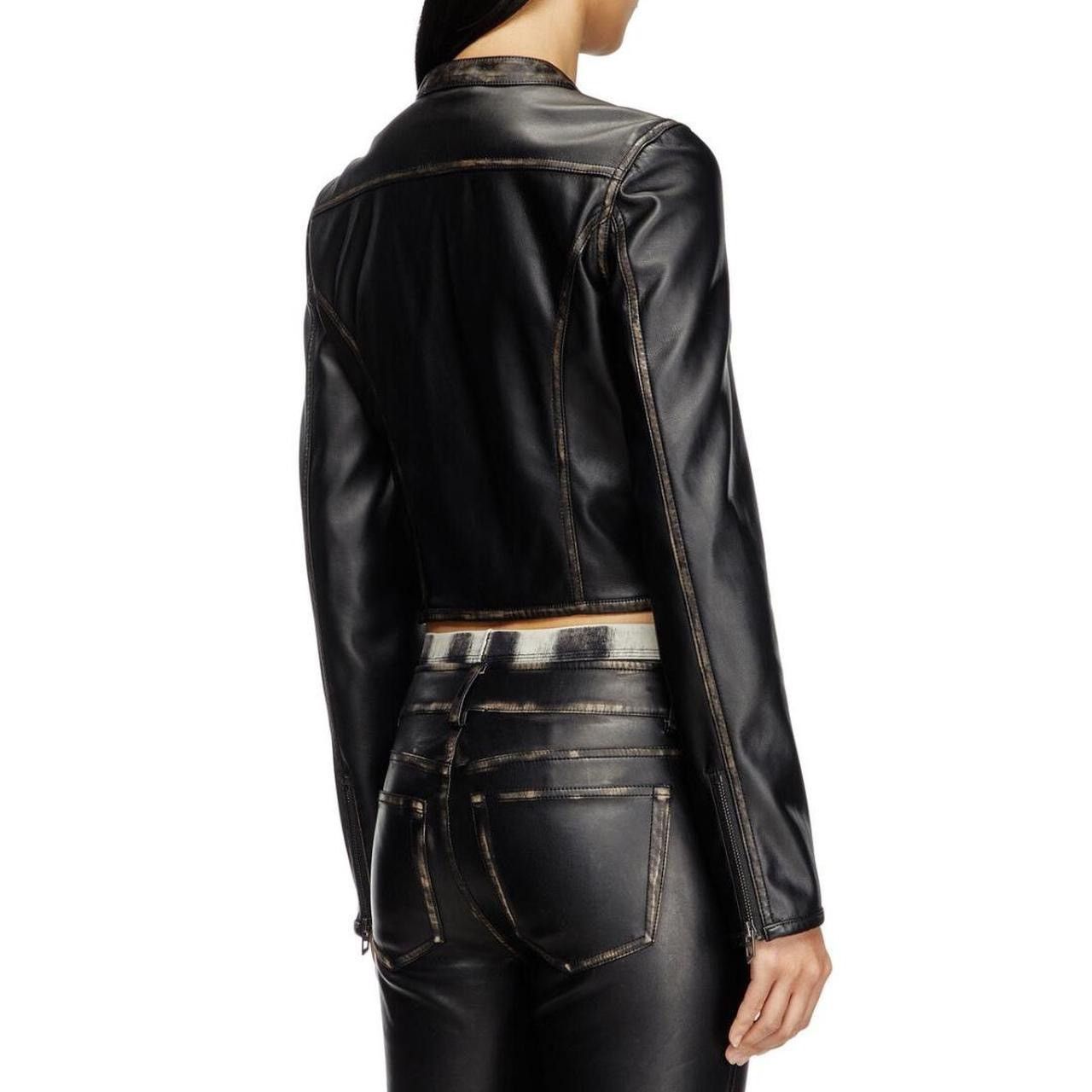 Diesel Diesel G-Lobe Cropped distressed biker jacket Size XS / US 0-2 / IT 36-38 - 7 Thumbnail