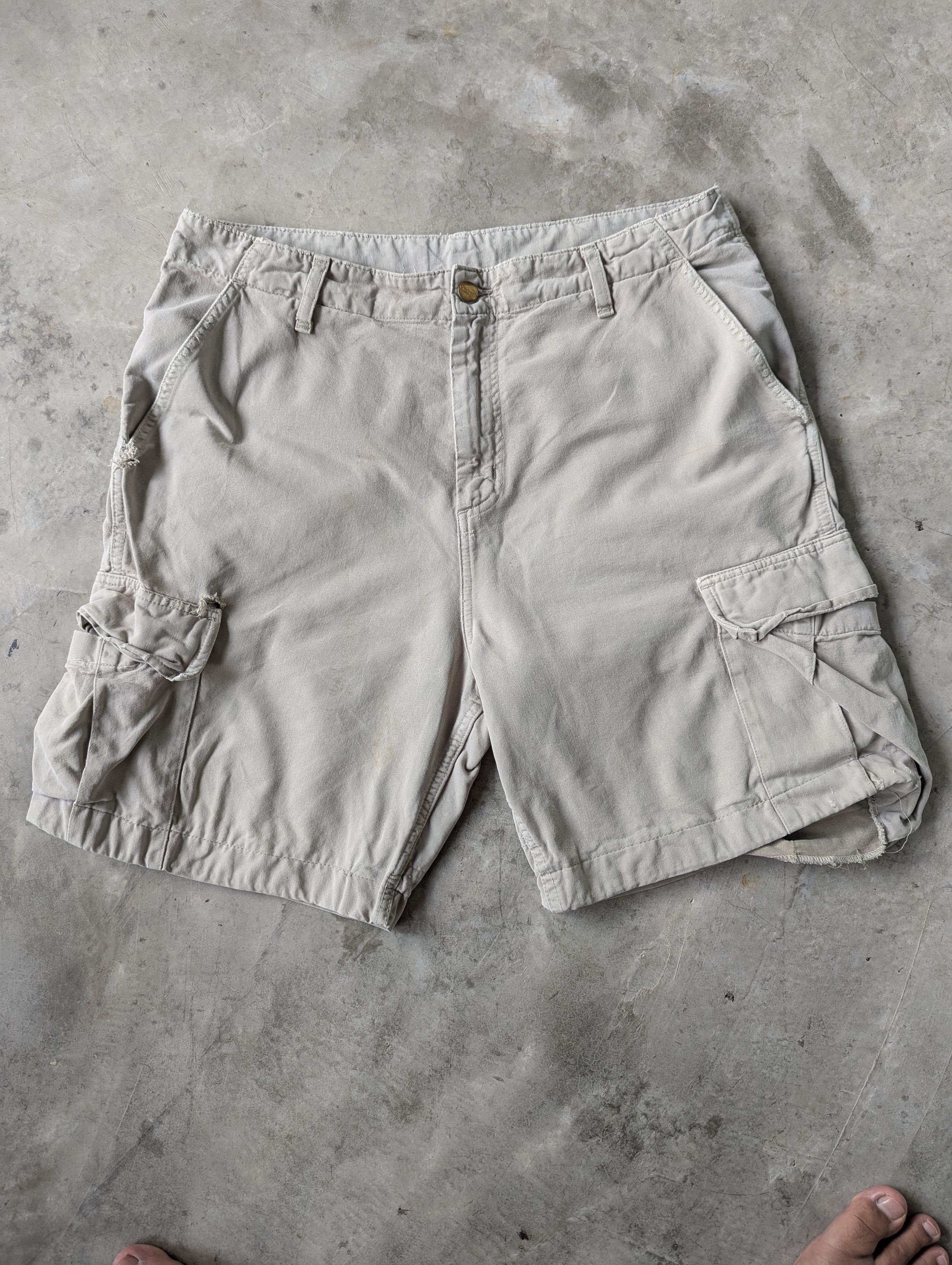 Carhartt Distressed Faded Biege Carhartt Bermuda Short Cargo Pants Size US 38 / EU 54 - 8 Thumbnail