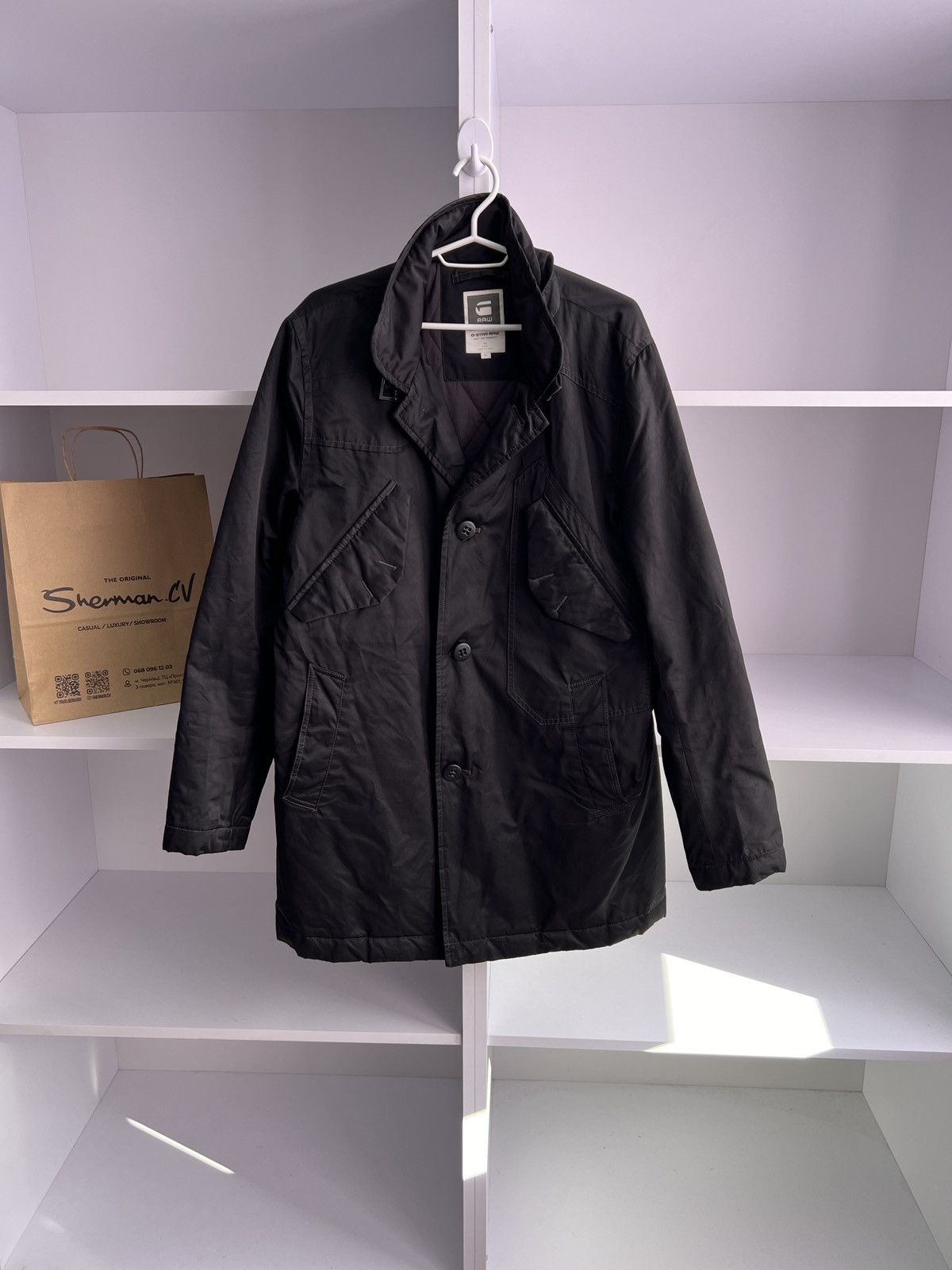 G-Star × Vintage Vintage G Star Raw Black Jacket Size US XL / EU 56 / 4 - 2 Thumbnail