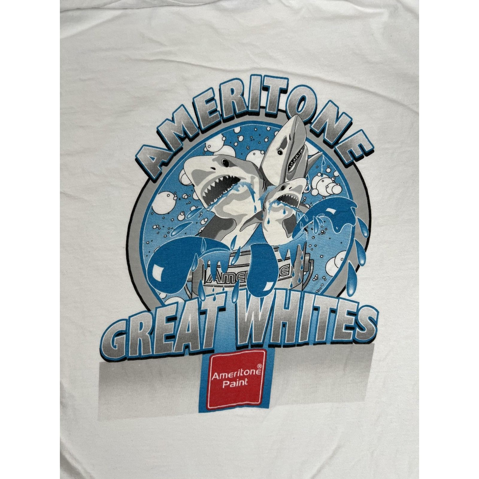 Hanes Vintage Ameritone Paint T-Shirt Mens Large White Great White Size US L / EU 52-54 / 3 - 8 Thumbnail