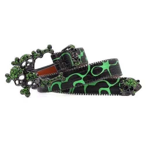 Japanese Brand × Vintage Western Toxic Skull Gothic Rhinestone Belts Size ONE SIZE - 2 Thumbnail