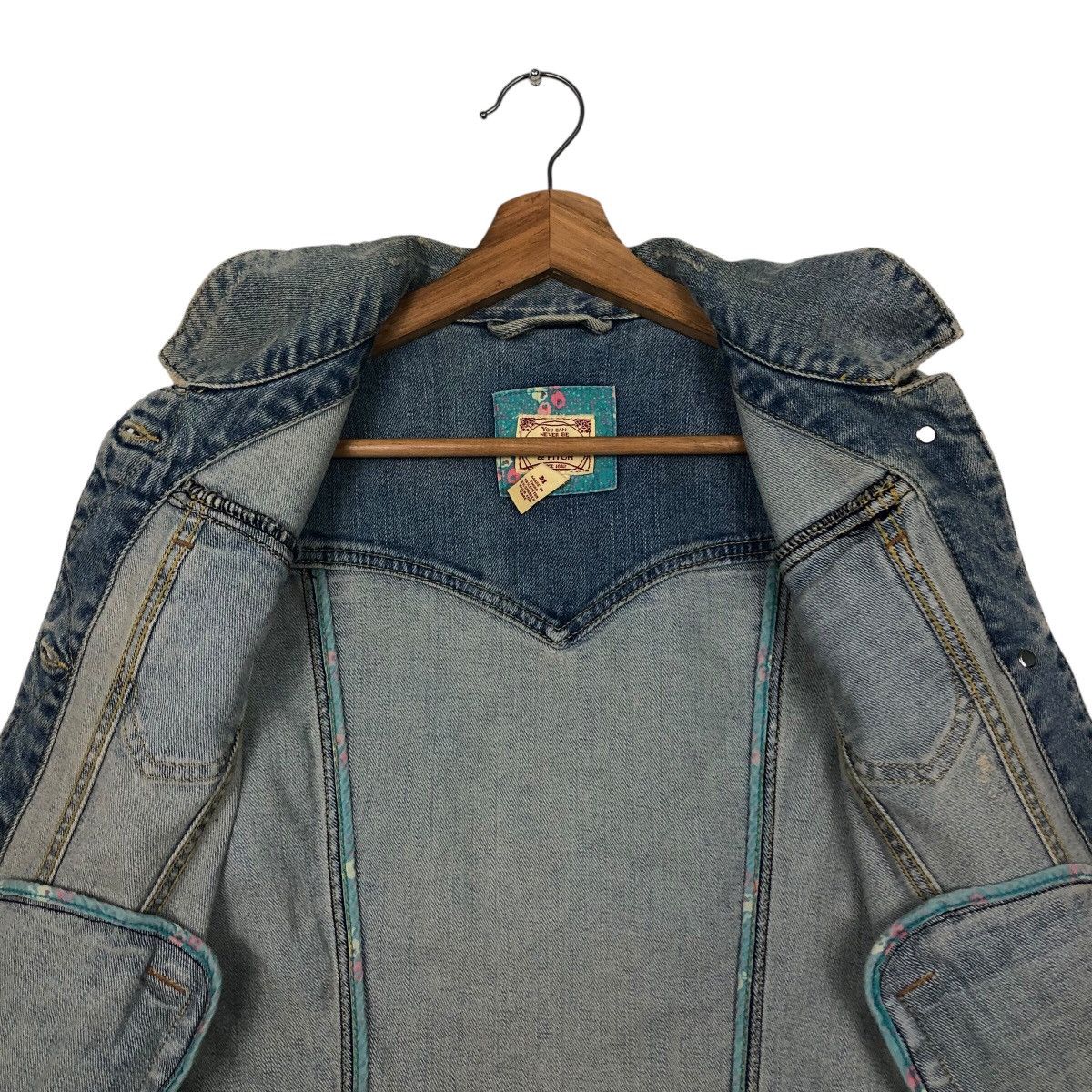 Abercrombie & Fitch 📌Cropped Denim Biker Jacket Abrecrombie Issey Miyake Size M / US 6-8 / IT 42-44 - 15 Thumbnail