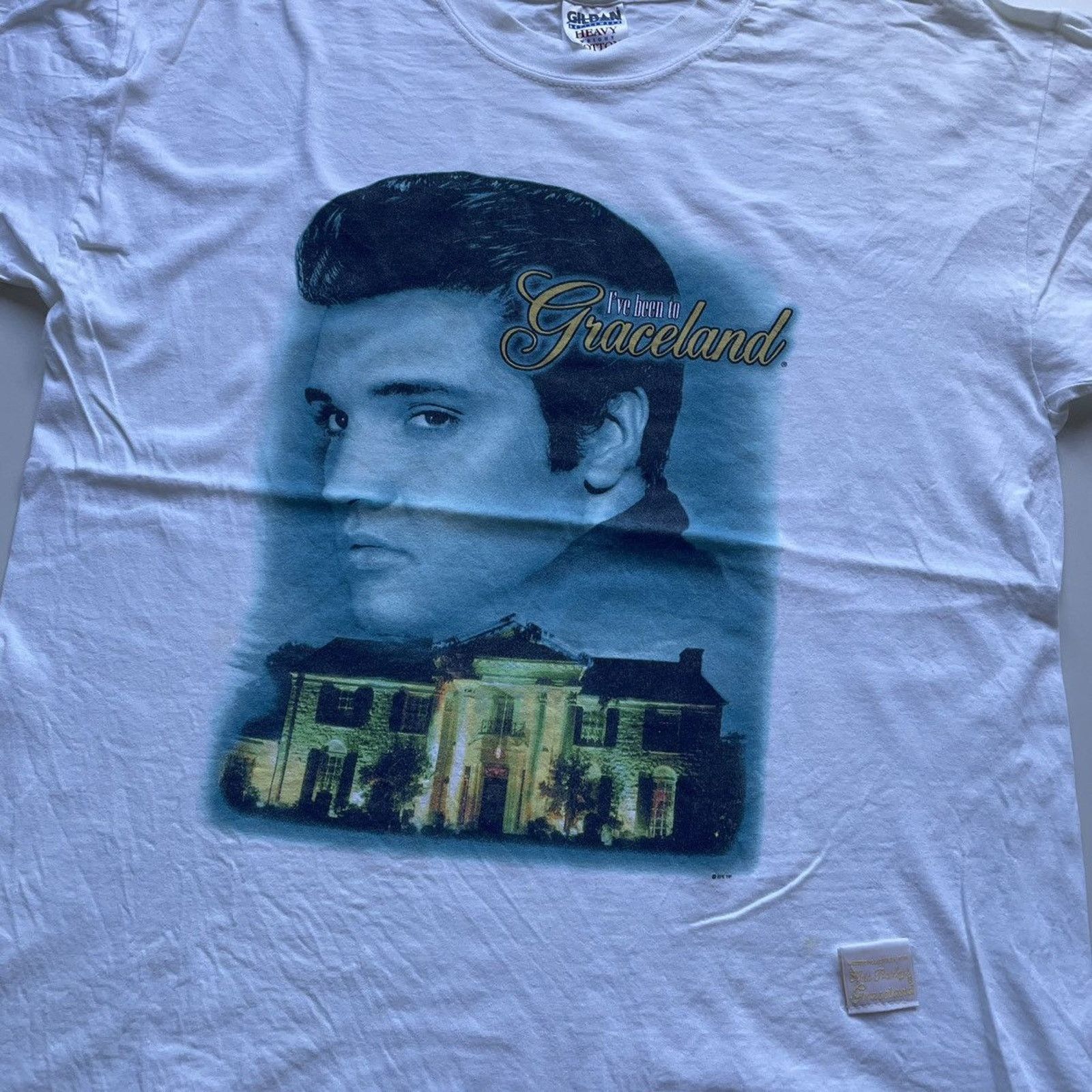 Gildan × Vintage Vintage 90s Elvis Presley Graceland Art T Shirt Size XL Rare Size US XL / EU 56 / 4 - 2 Thumbnail