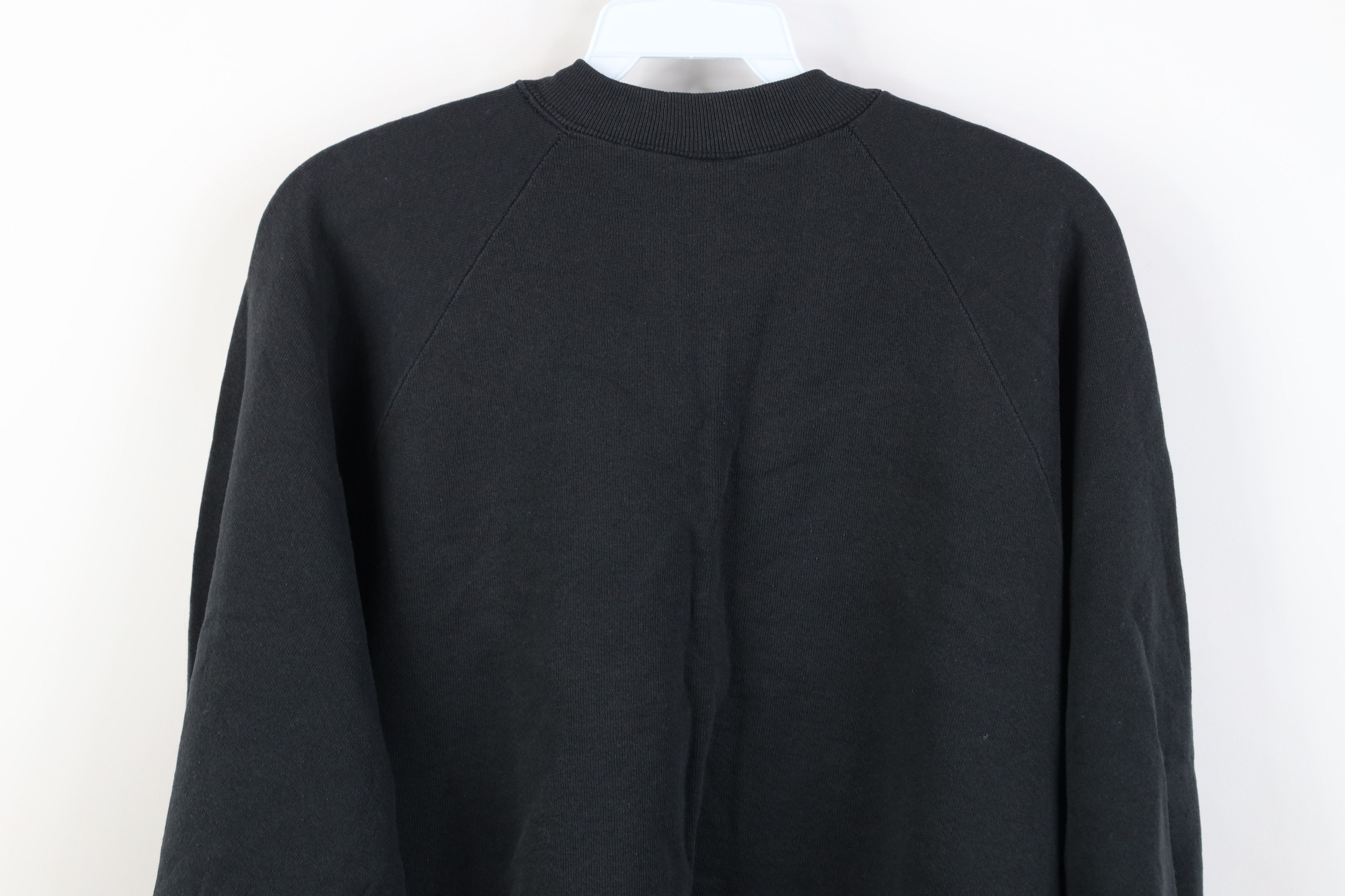 Vintage Vintage 90s Streetwear Blank Crewneck Sweatshirt Black USA Size XL / US 12-14 / IT 48-50 - 10 Thumbnail