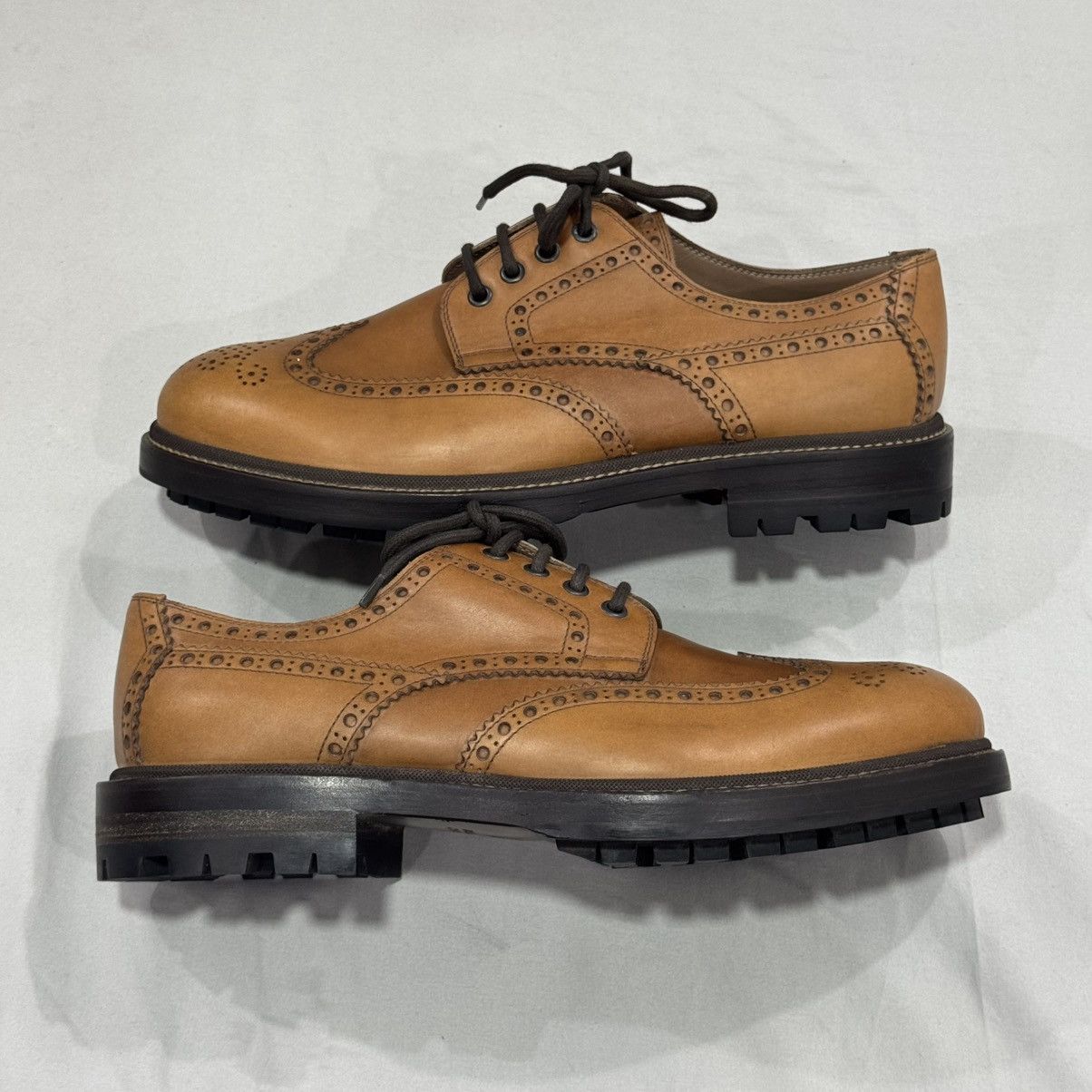 Brunello Cucinelli Brunello Cucinelli Wingtip Brogue Leather Shoes – Brown 🔥 Size US 10.5 / EU 43-44 - 24 Thumbnail