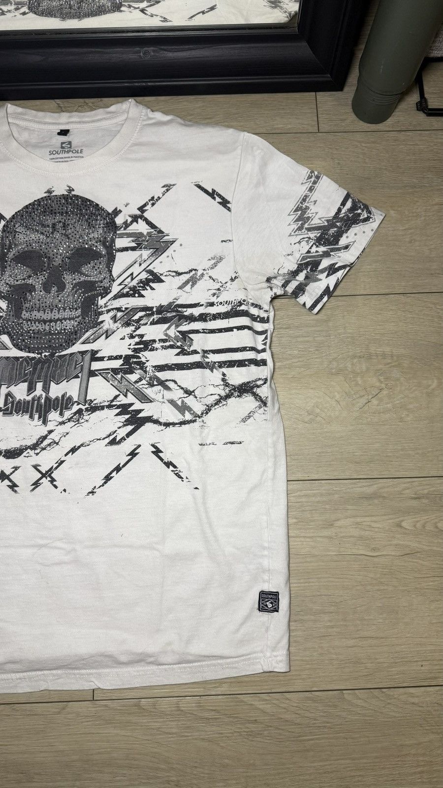 Southpole Y2K 2000s Southpole Rhinestone Skull Lightning AOP Shirt Size US L / EU 52-54 / 3 - 3 Thumbnail
