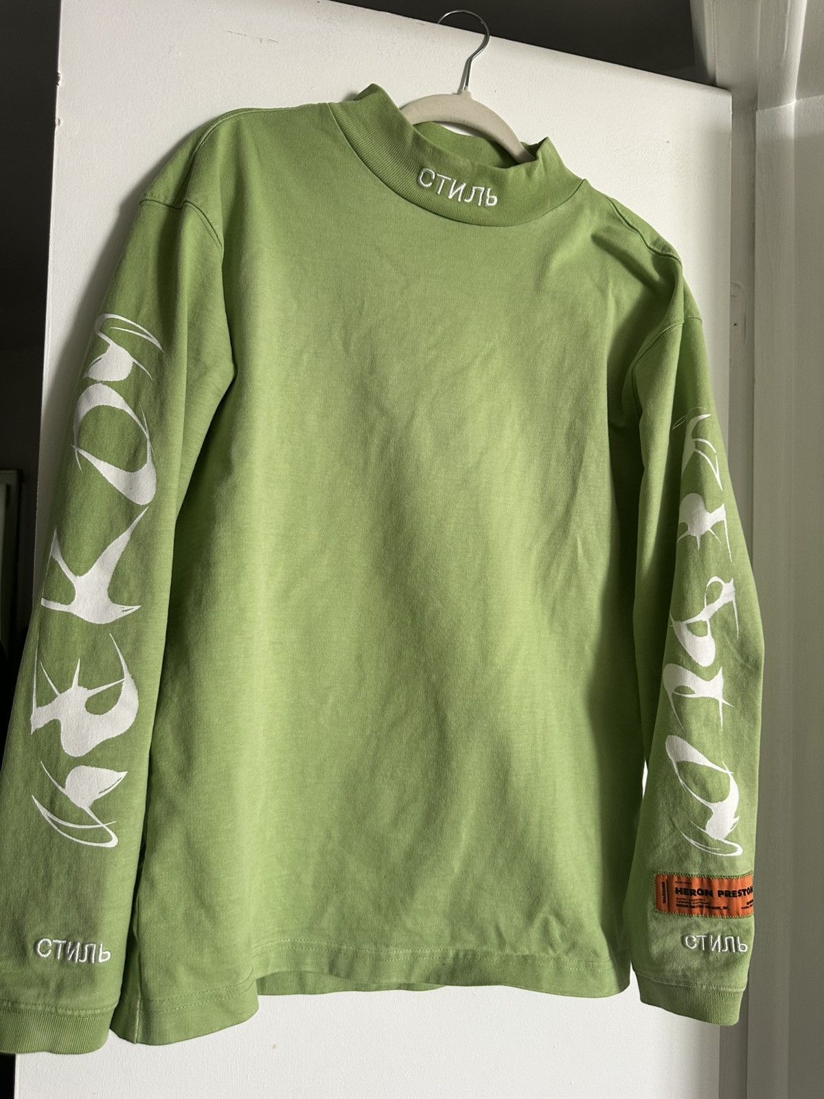 Heron Preston Heron Preston Green Mock Neck CTNMB Long Sleeve Shirt XS Size US XS / EU 42 / 0 - 1 Thumbnail
