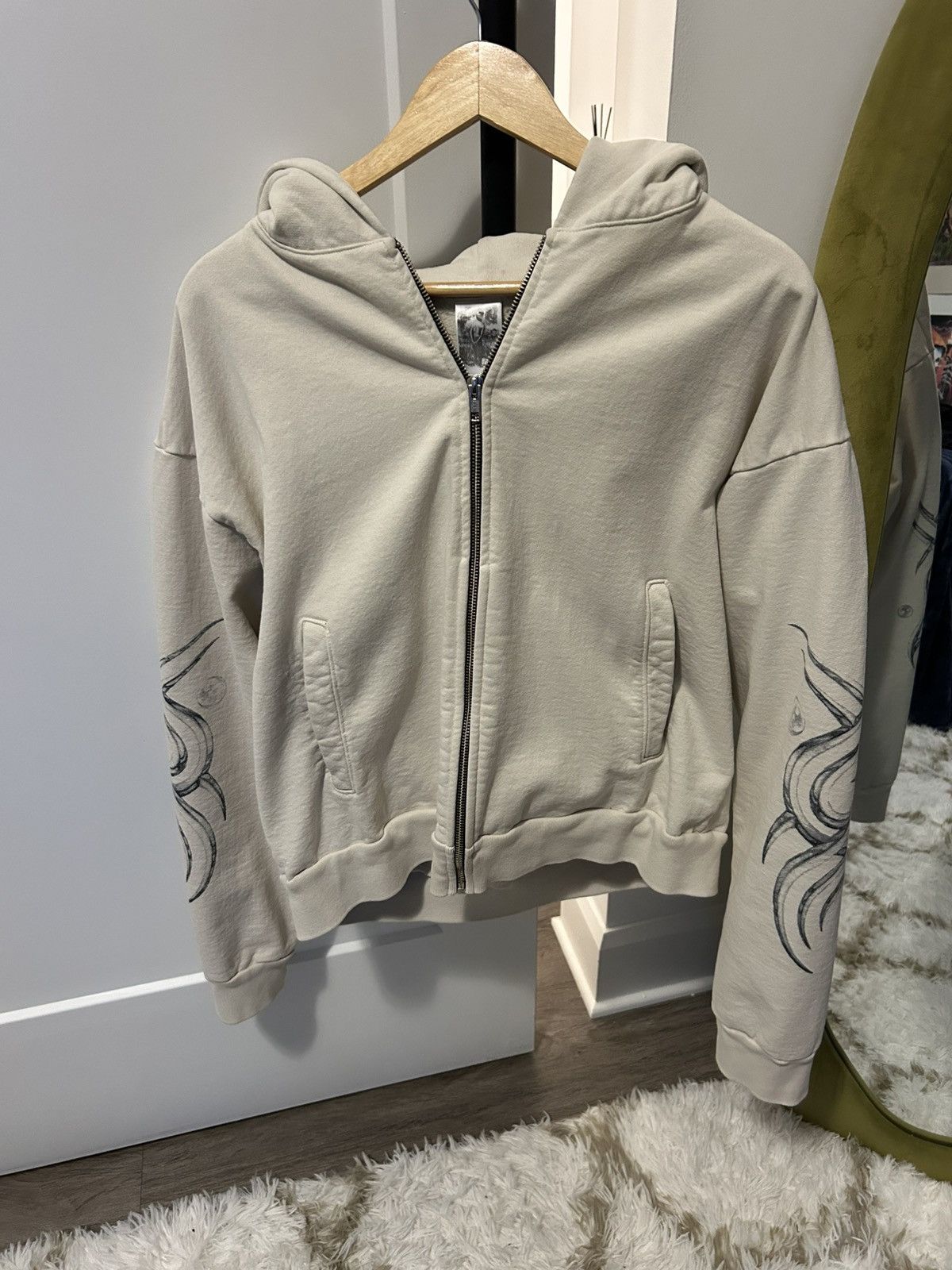 希少basketcase gallery シャンデリアベロアジップパーカーXL