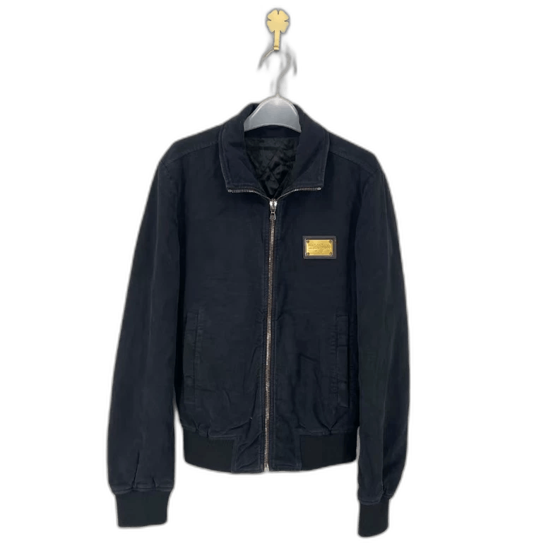 Dolce & Gabbana Dolce&Gabbana Black Zip Front Logo Jacket-yf Size US M / EU 48-50 / 2 - 1 Thumbnail
