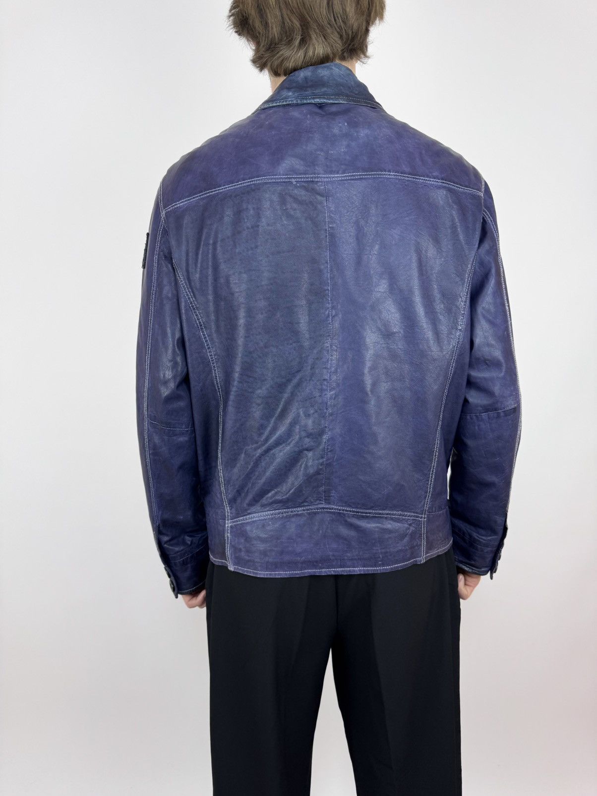 Marlboro Marlboro Classic Leather Jacket Faded Blue Mens Size 2XL Size US XXL / EU 58 / 5 - 4 Thumbnail