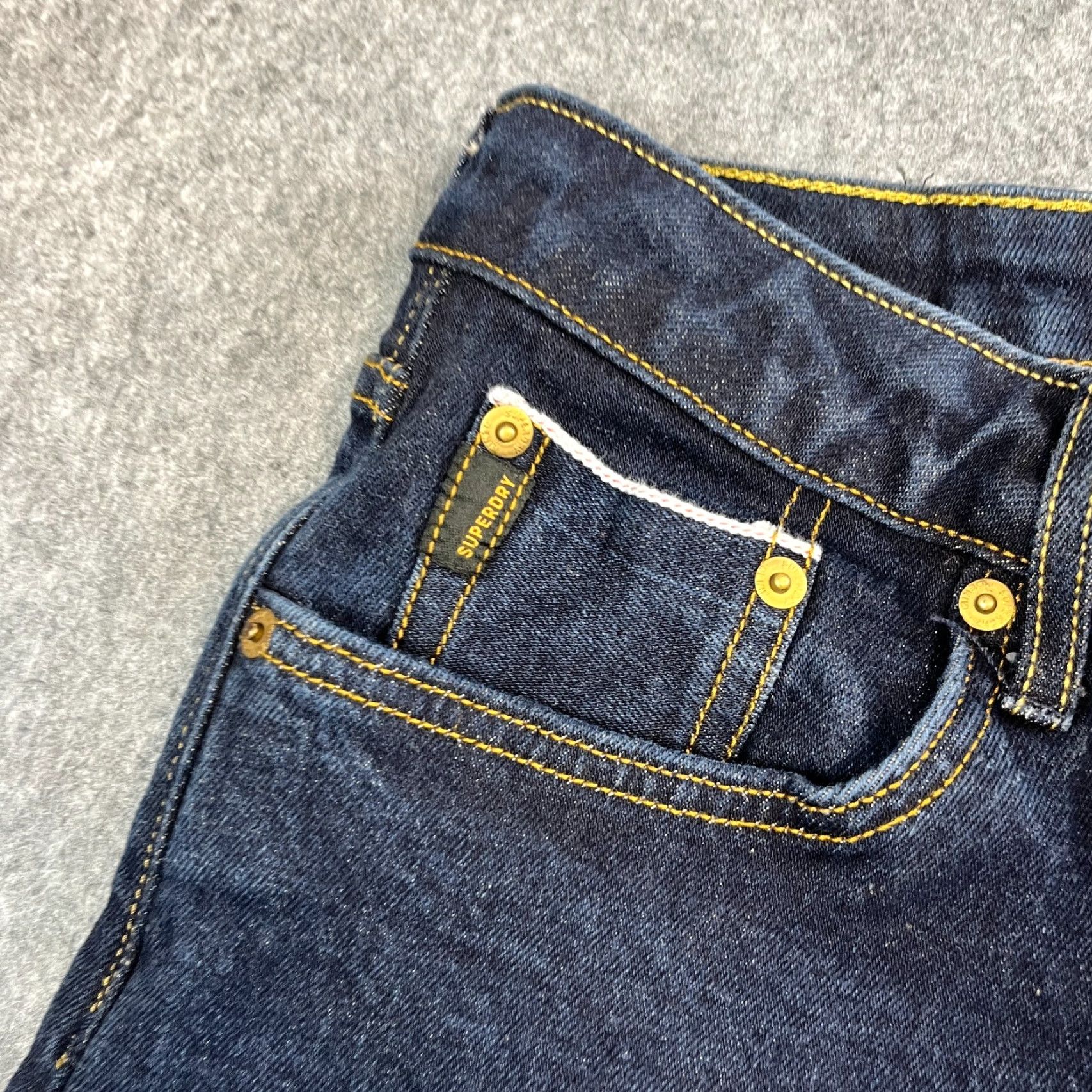 Superdry Superdry Jeans Selvedge Tapered Fit 30 32 Dark Blue Indigo Organic Cotton Mens Jeans Wide 30 in Inside Leg 32 in 5-Pocket Denim Shirtless? Size US 30 / EU 46 - 7 Thumbnail