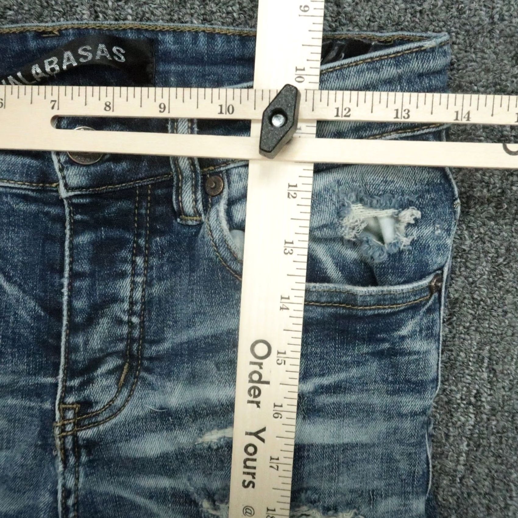 Denime Valabasas Jeans Mens 28x32 Light Blue Distressed Slim Skinny Stretch Denim Shirt? Size US 28 / EU 44 - 7 Thumbnail