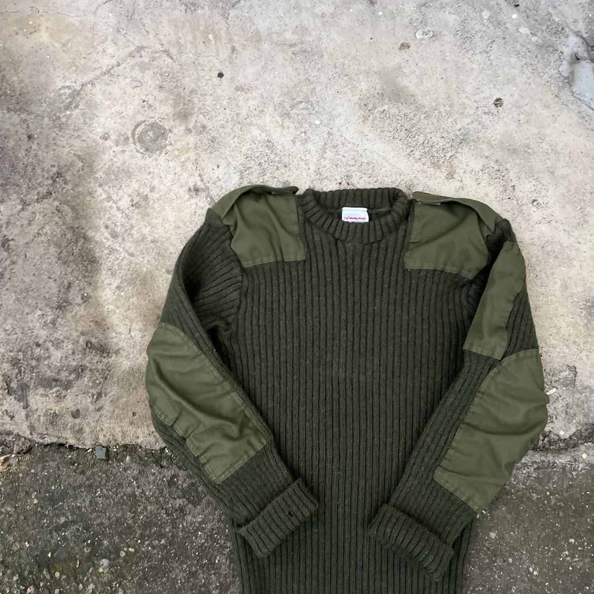 Vintage Vintage 00s Military Army Green Heavy Chunky Knit Sweater Size US S / EU 44-46 / 1 - 3 Thumbnail