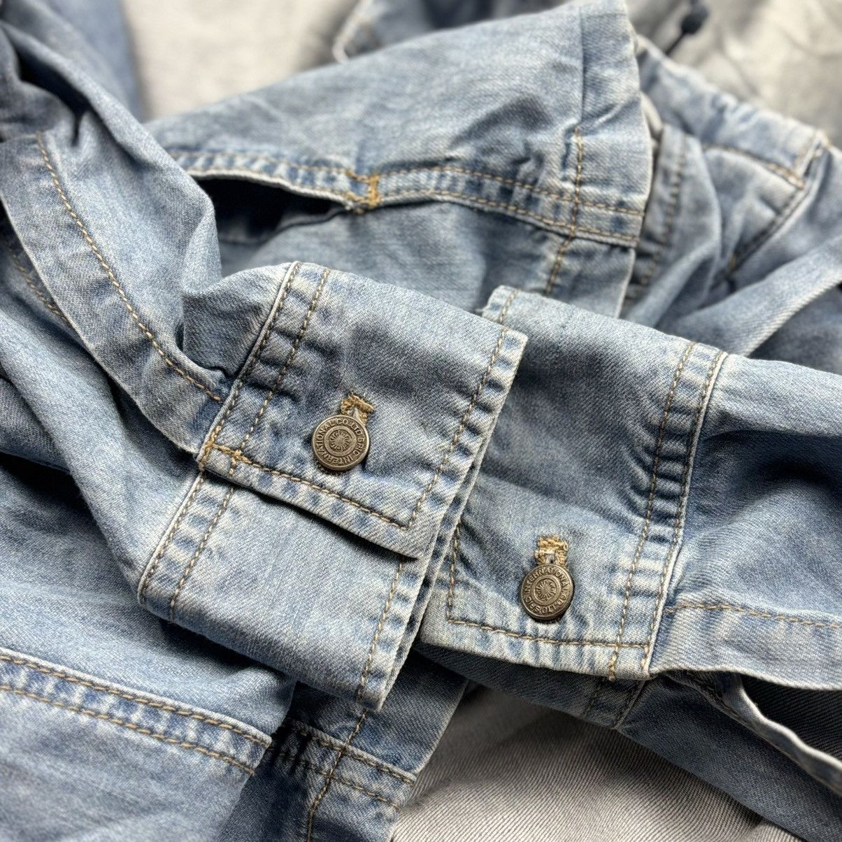 Tornado Mart Tornado Mart Washed Denim Hooded Shirt Size US M / EU 48-50 / 2 - 8 Thumbnail