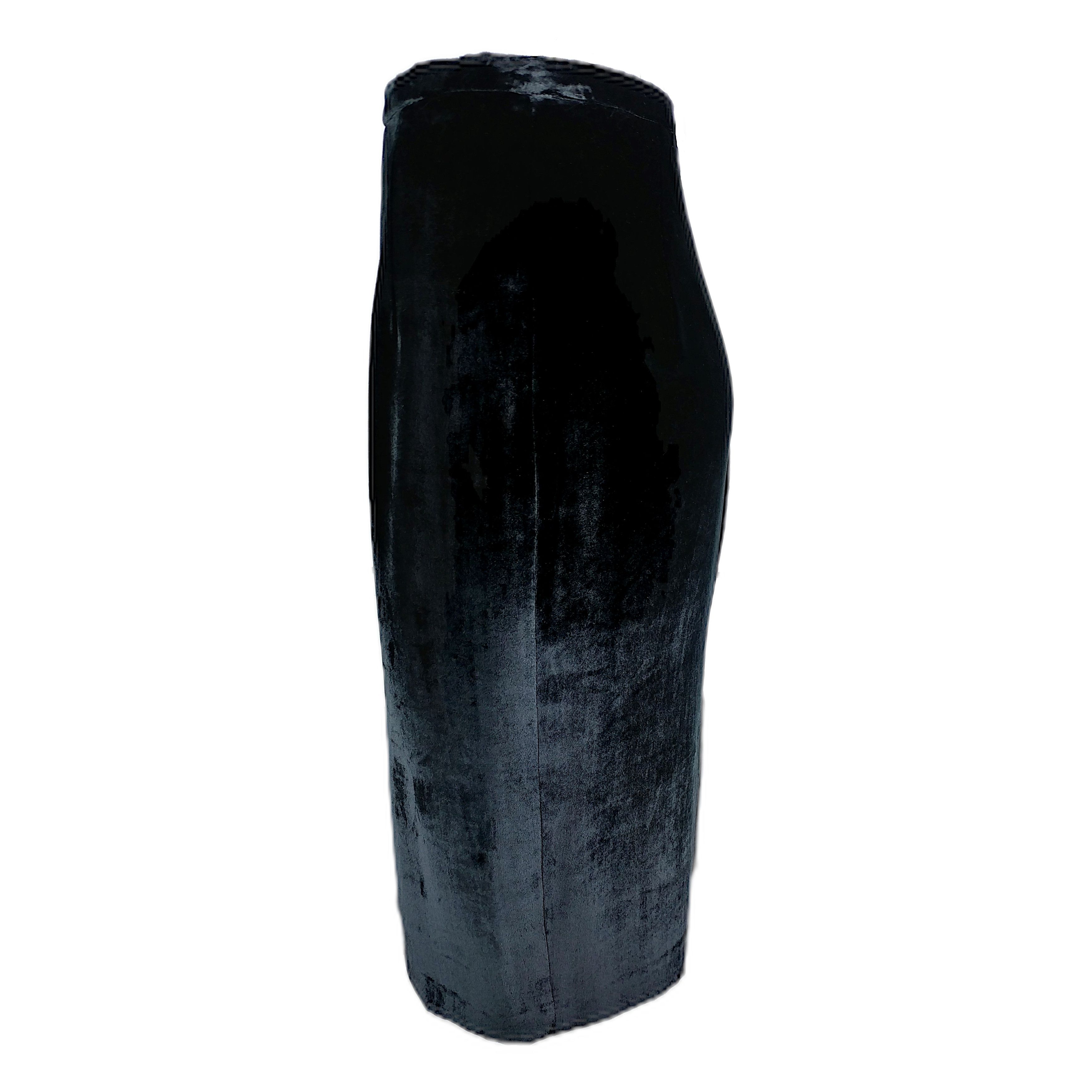 Krizia 90s Vintage Black Silk Blend Velvet Pencil Skirt Size 28" / US 6 / IT 42 - 2 Thumbnail