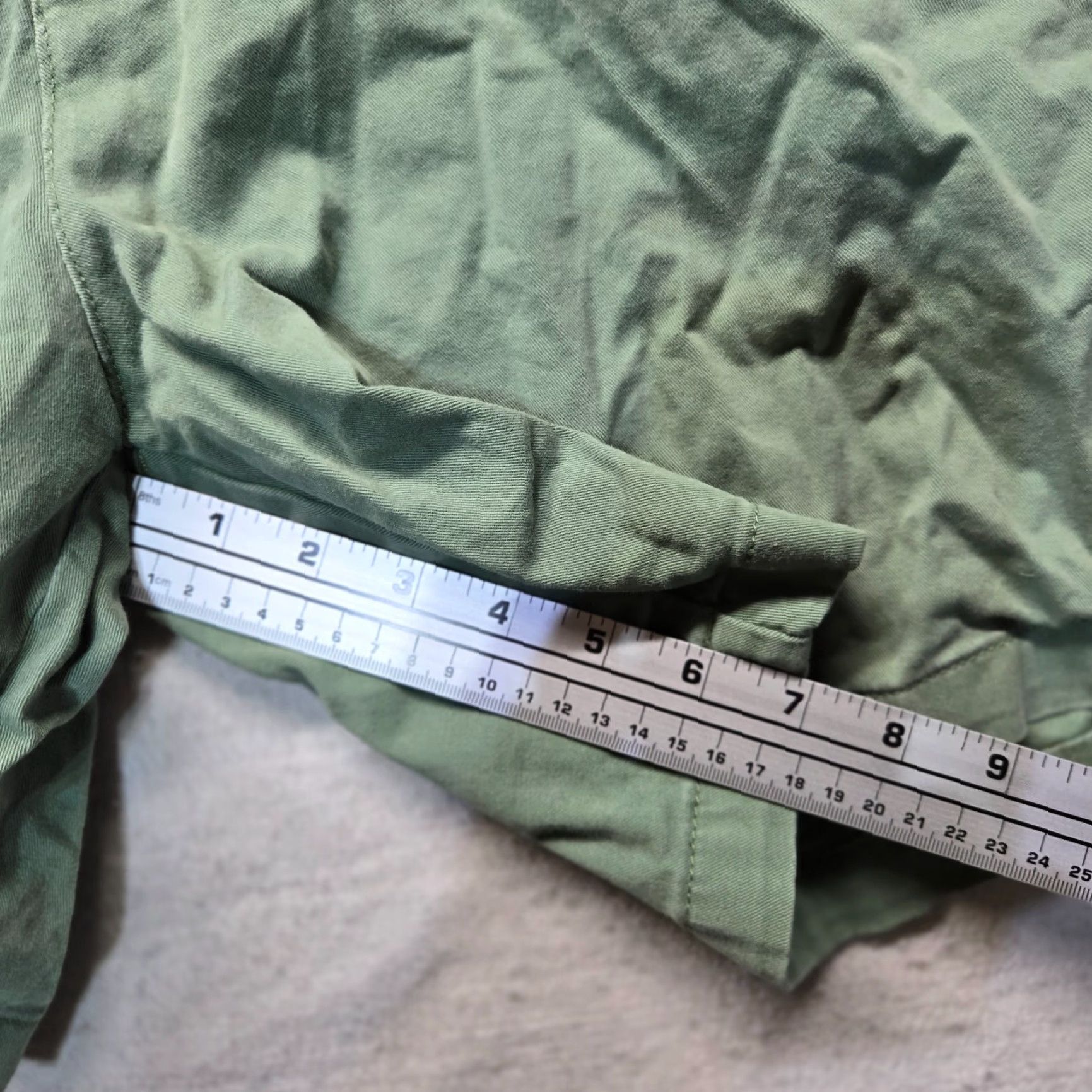 Vintage Saddlebred Mens Chino Shorts Flat Front Green 42 Casual Pockets Zipper Fly Cotton Size US 42 / EU 58 - 5 Thumbnail