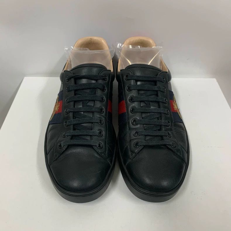 Gucci Gucci Black Bee Sneakers Size 8-2505 Size US 7.5 / IT 37.5 - 2 Thumbnail