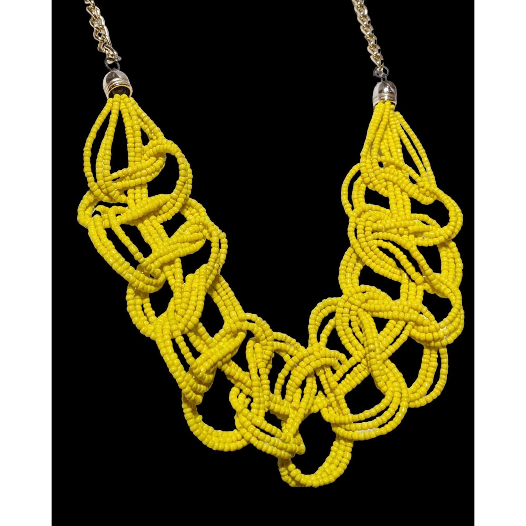 Other Braided Yellow Glass Seed Bead Necklace Size ONE SIZE - 3 Thumbnail