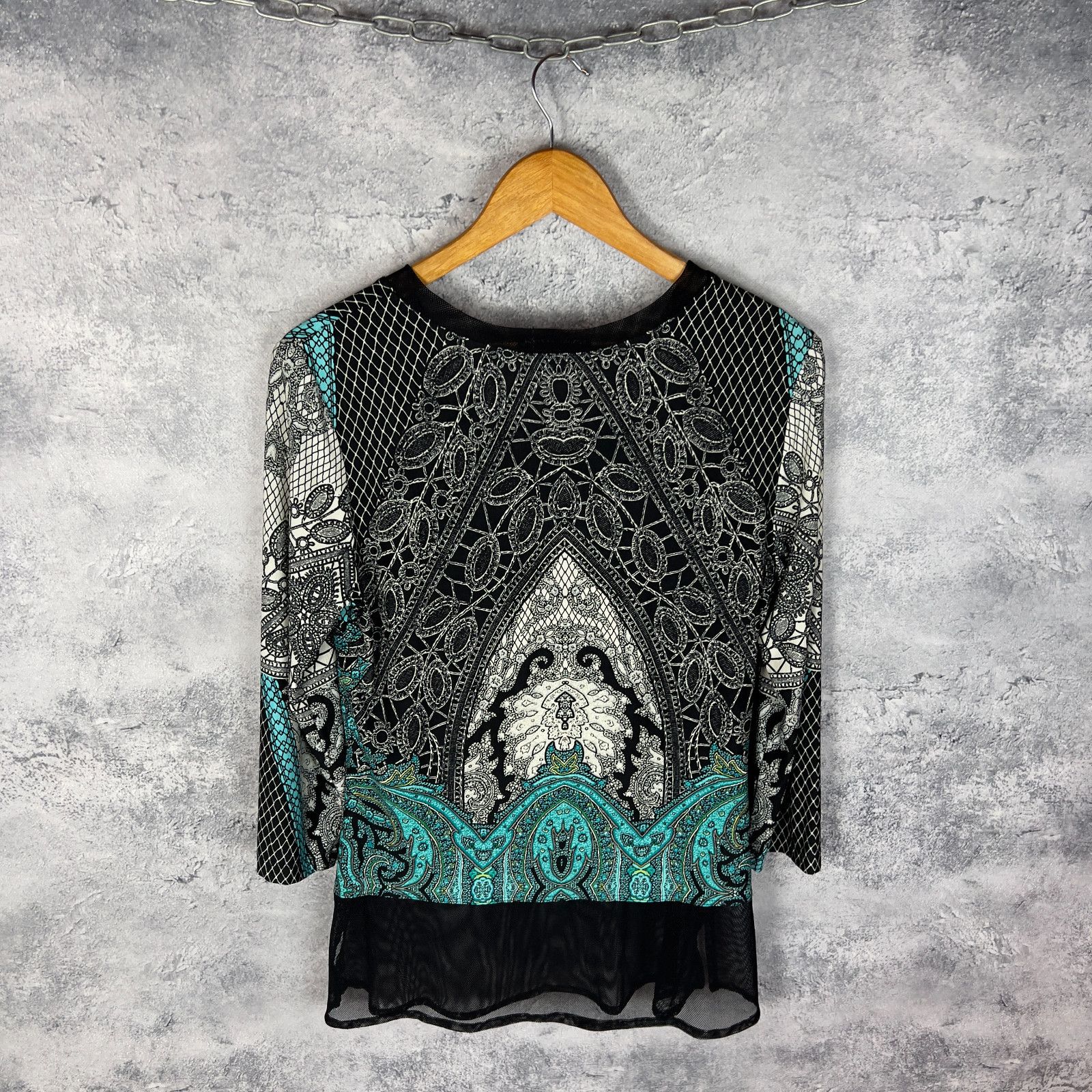 Frank Lyman Frank Lyman Blouse Women's Size USA 10 Multicolor V-Neck ` Size L / US 10 / IT 46 - 6 Thumbnail