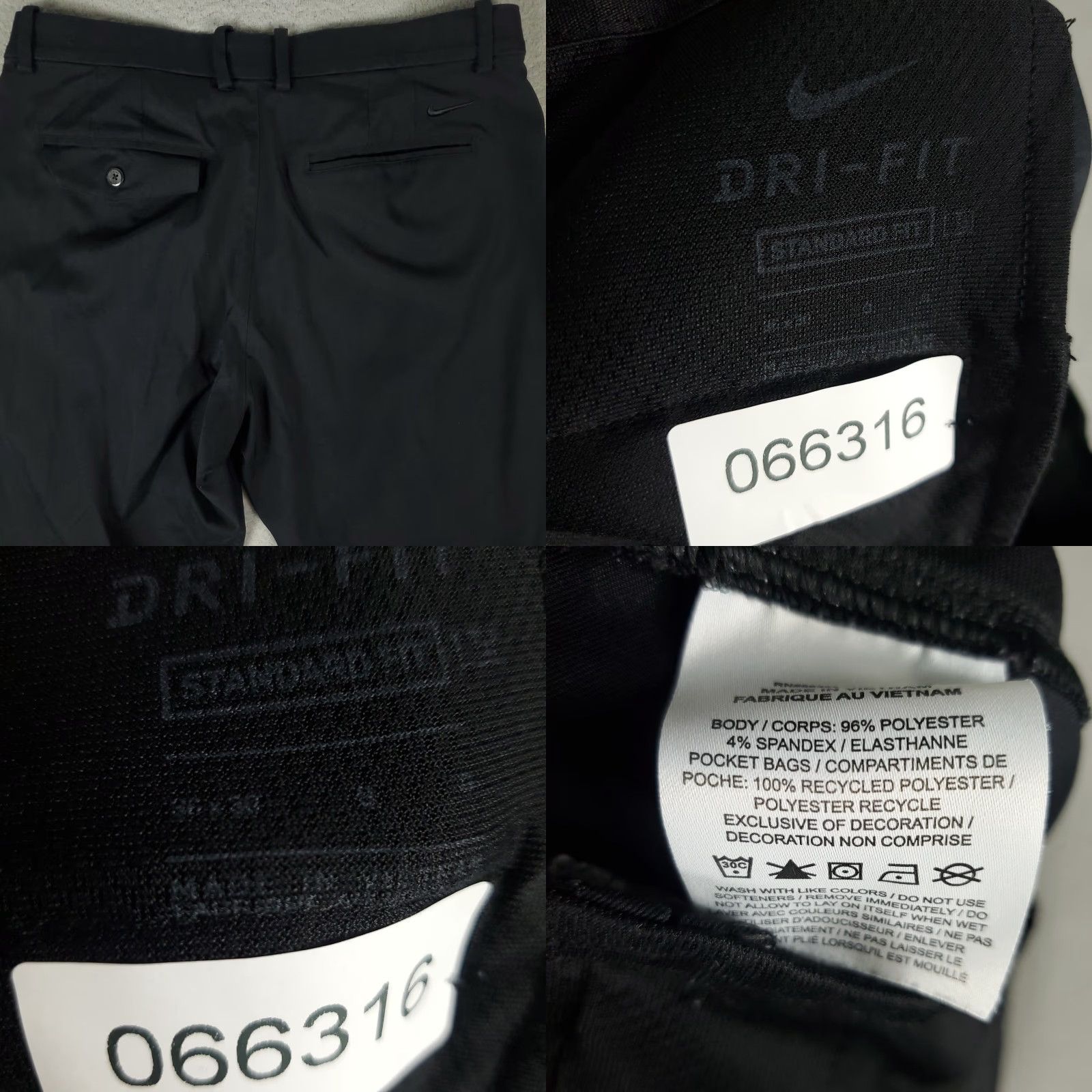 Nike Nike Pants Mens 36x30 Black Dri Fit Golf Flat Front Chino Trousers Size US 36 / EU 52 - 8 Thumbnail