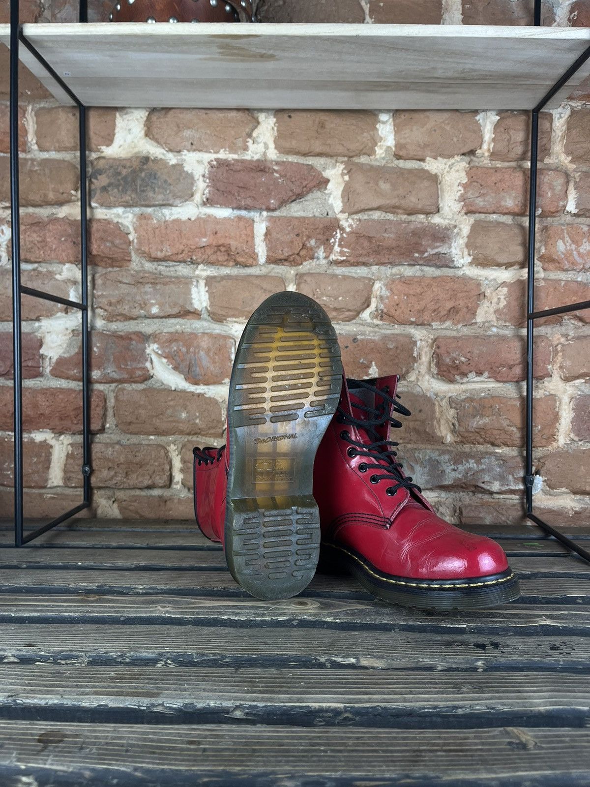 Dr. Martens 🏴󠁧Dr.Martens 1460 W vintage boots shoes red leather punk Size US 9 / IT 39 - 4 Thumbnail