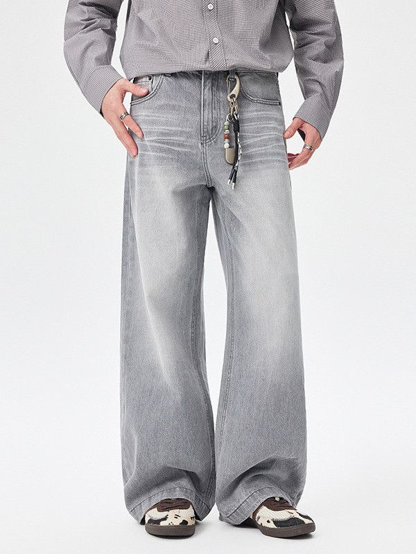 Jean Men's Retro Straight-Leg Loose-Fit Distressed Wide-Leg Jeans Size US 32 / EU 48 - 1 Thumbnail