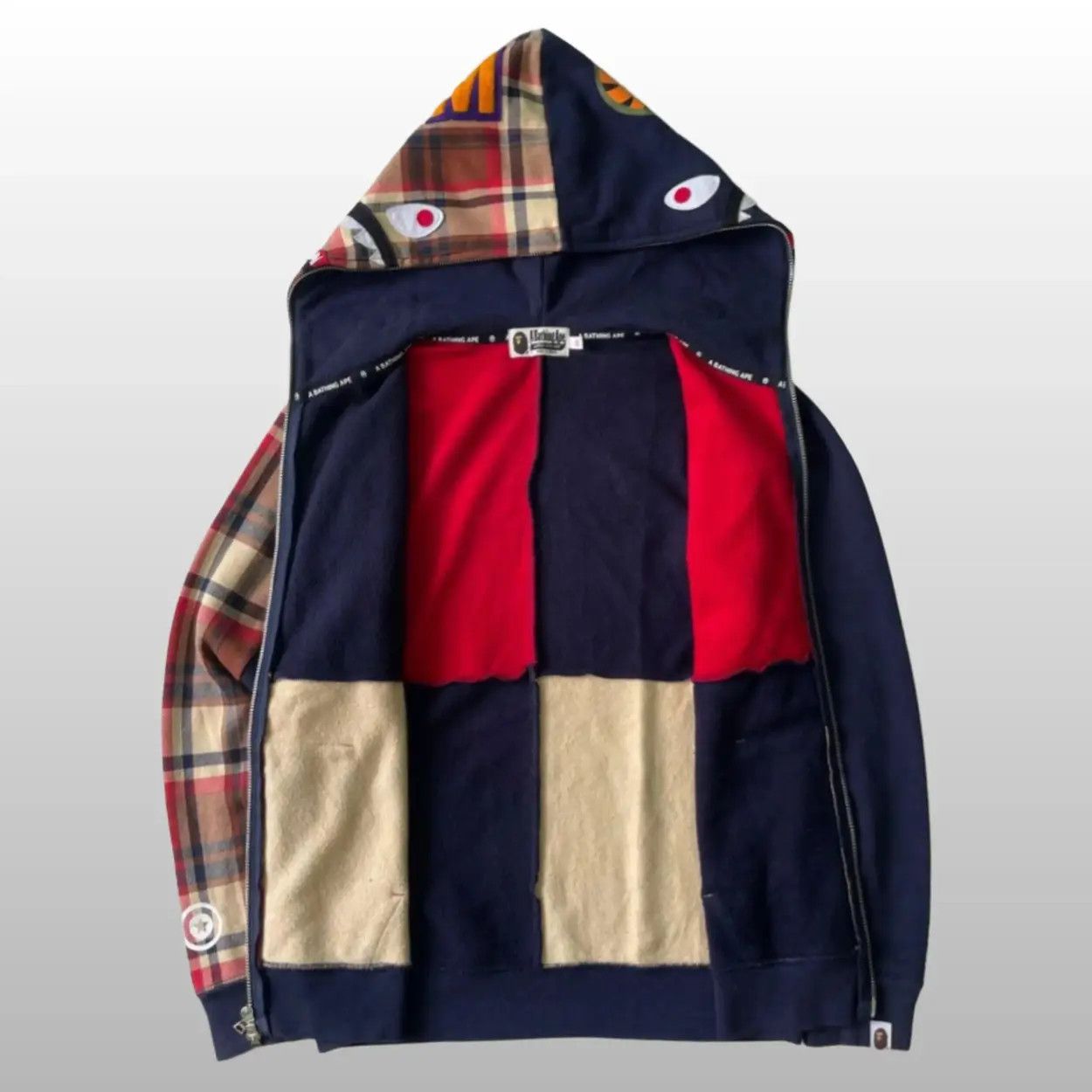 Bape Bape Check Shark Relaxed Full Zip Hoodie SS21 Size XS / US 0-2 / IT 36-38 - 2 Thumbnail