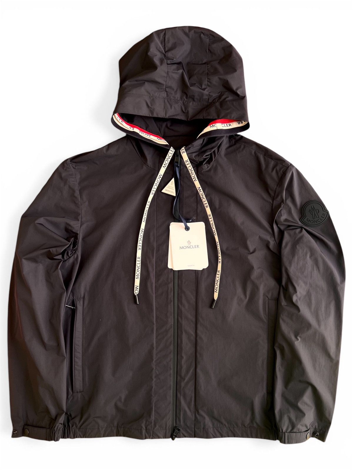 Moncler L Moncler Carles lightweight Jacket Black wind hood zip logo Size US L / EU 52-54 / 3 - 1 Thumbnail
