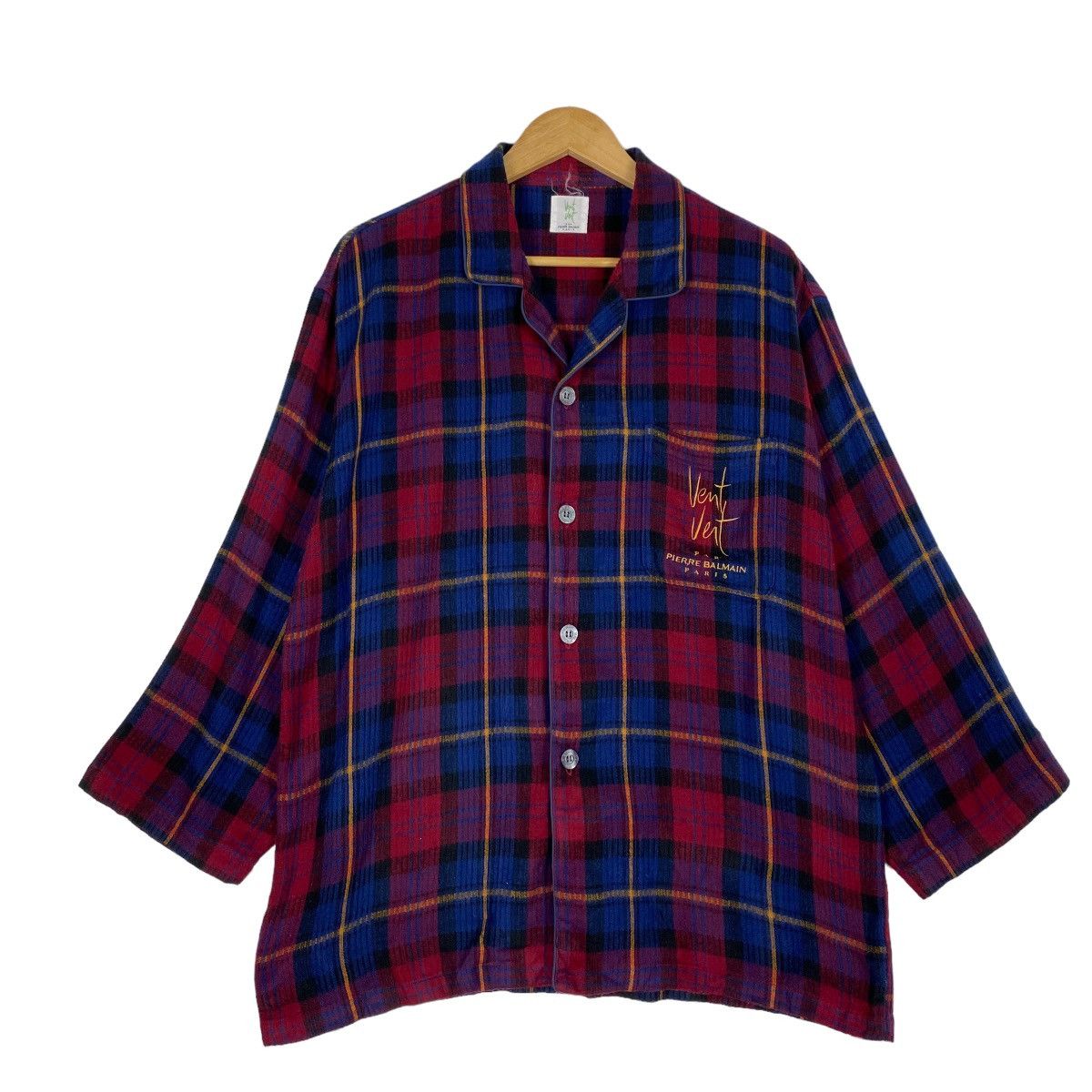 Japanese Brand Pierre Balmain Vent Tartan Pyjmas Sleepwear Shirt Size US L / EU 52-54 / 3 - 1 Thumbnail