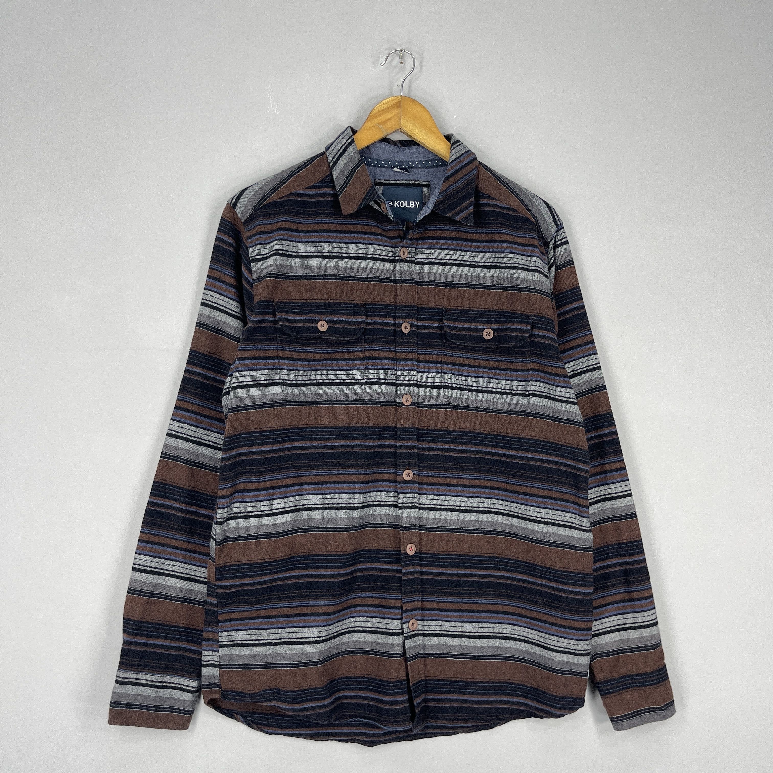 Flannel KOLBY Border Stripes Multicolor Flannel Button Up Size US M / EU 48-50 / 2 - 3 Thumbnail