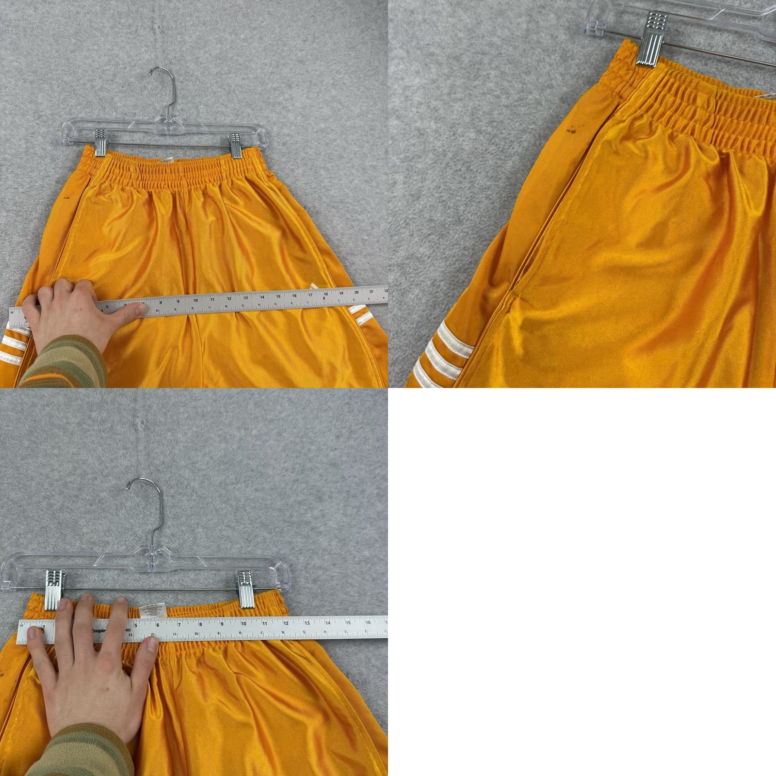 Adidas VINTAGE Adidas Dazzle Shorts Athletic Drawstring M Men's Yellow 100% Polyester Basketball USA 7in Inseam Size US 31 - 9 Thumbnail