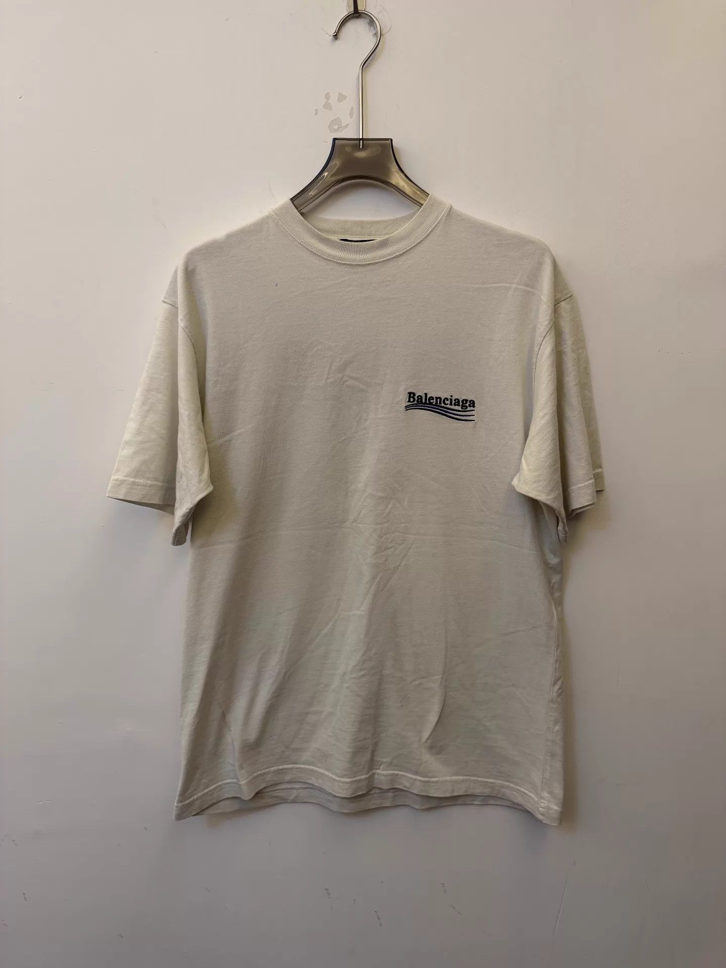 Balenciaga Balenciaga SS22 Logo Print Crew Tee Men's Beige XS Size US XS / EU 42 / 0 - 1 Thumbnail