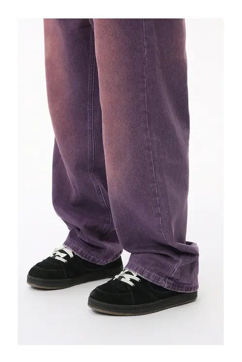 Japanese Brand Pants Purple Vintage Loose Distressed Straight Jeans Size US 32 / EU 48 - 4 Thumbnail