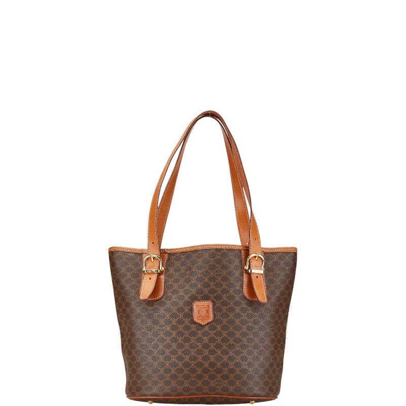 Celine Celine Pvc Leather Macadam Tote Bag Leather Tote Bag in Brown, Women's