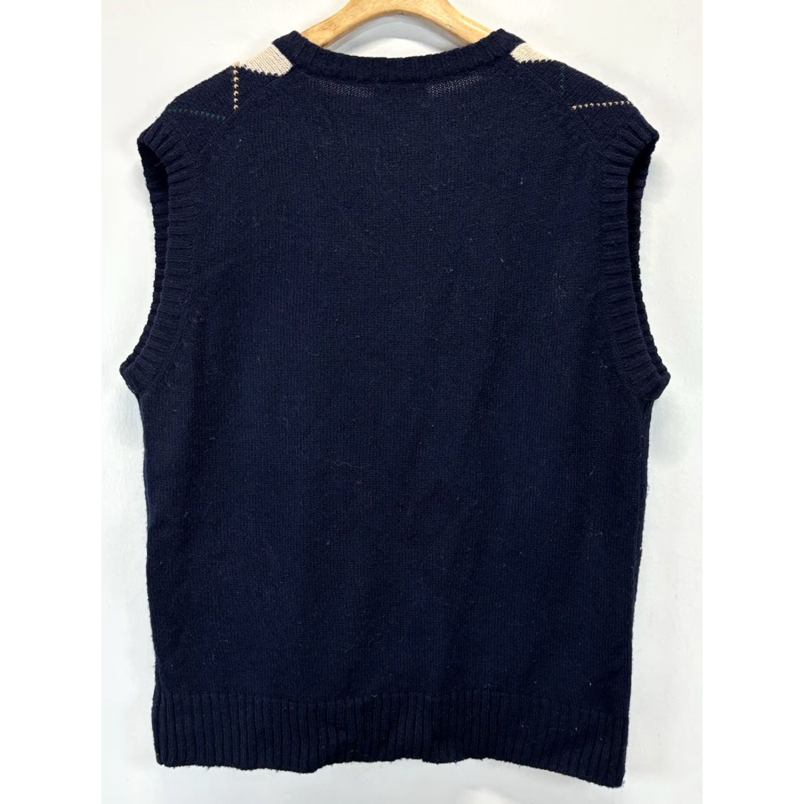 Arrow VINTAGE Arrow Argyle Sweater Vest XL Mens Navy Sleeveless 80s Academia V-Neck Knitt Shirt? Size US XL / EU 56 / 4 - 3 Thumbnail