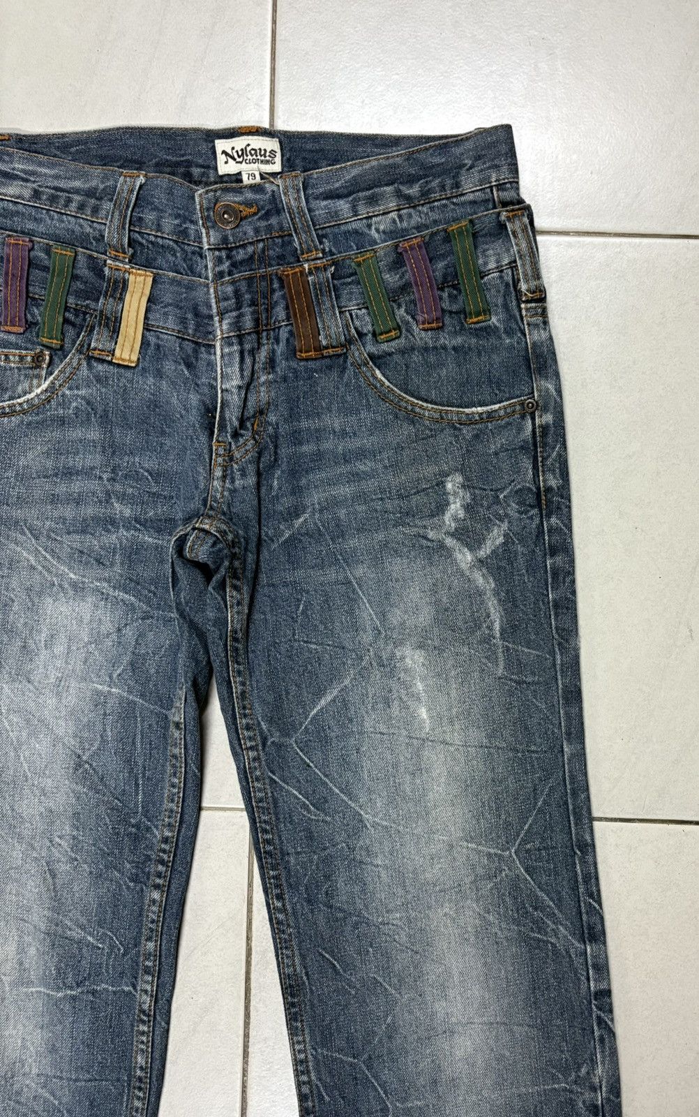 Japanese Brand Japanese International World Streetwear Double Waist Denim Size US 30 / EU 46 - 7 Thumbnail