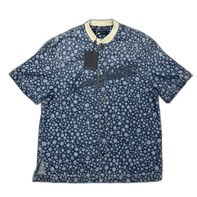 Louis Vuitton Blue Polka Dot Denim Shirt